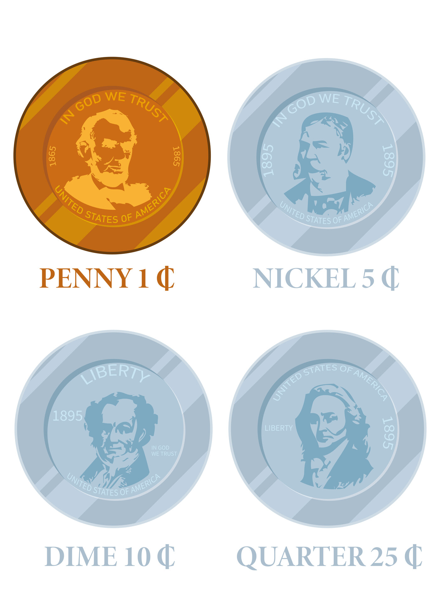 Printable Large Coin Set for Education