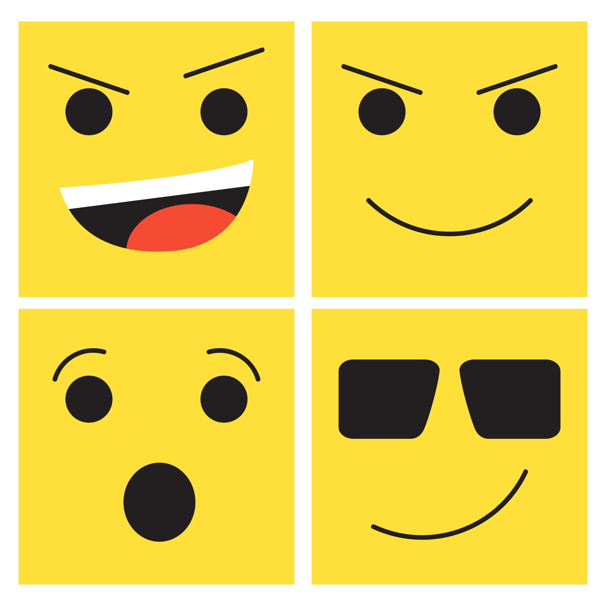 Printable LEGO Faces for Party Decorations