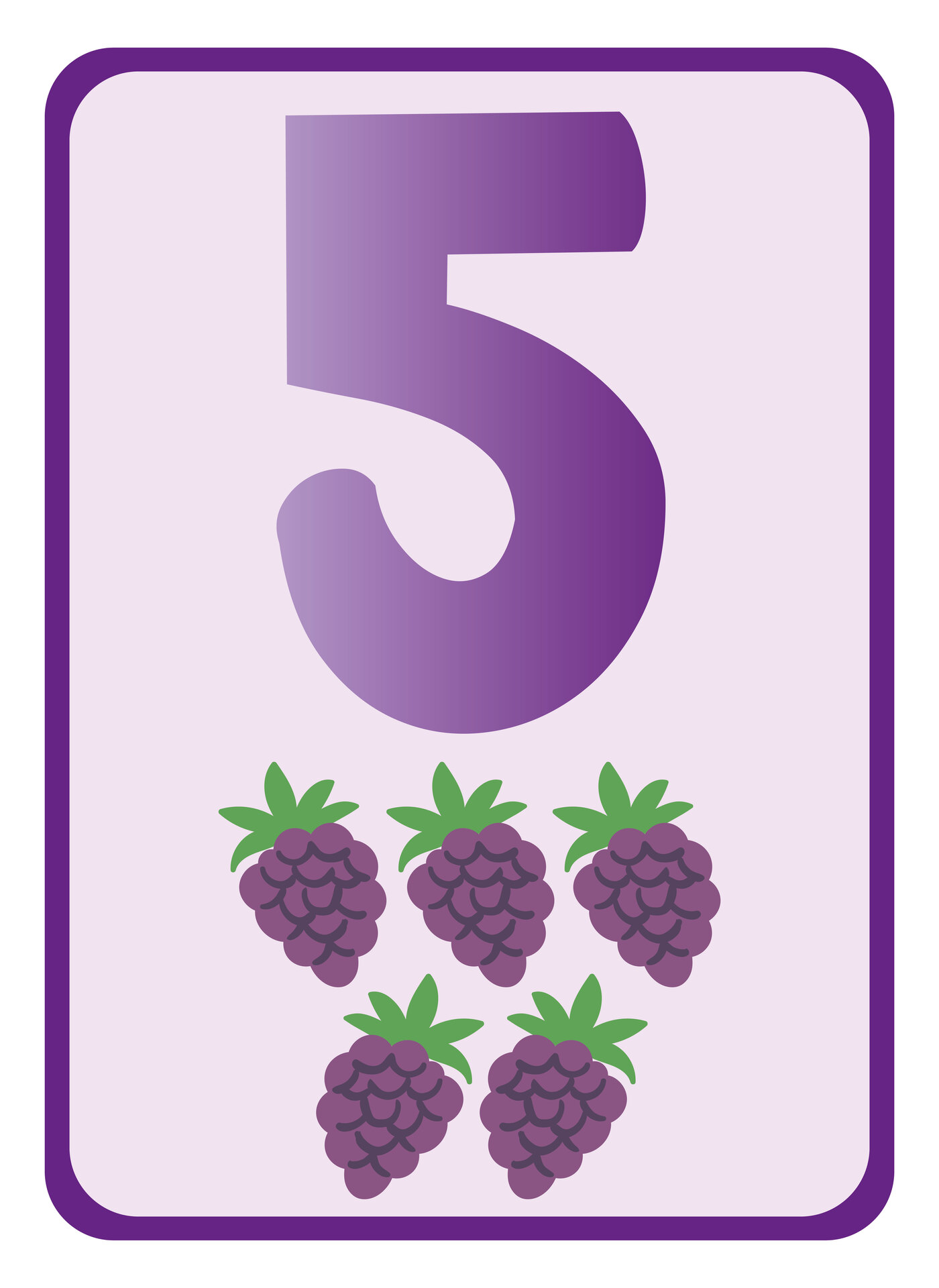 Printable Number 5 Flashcards