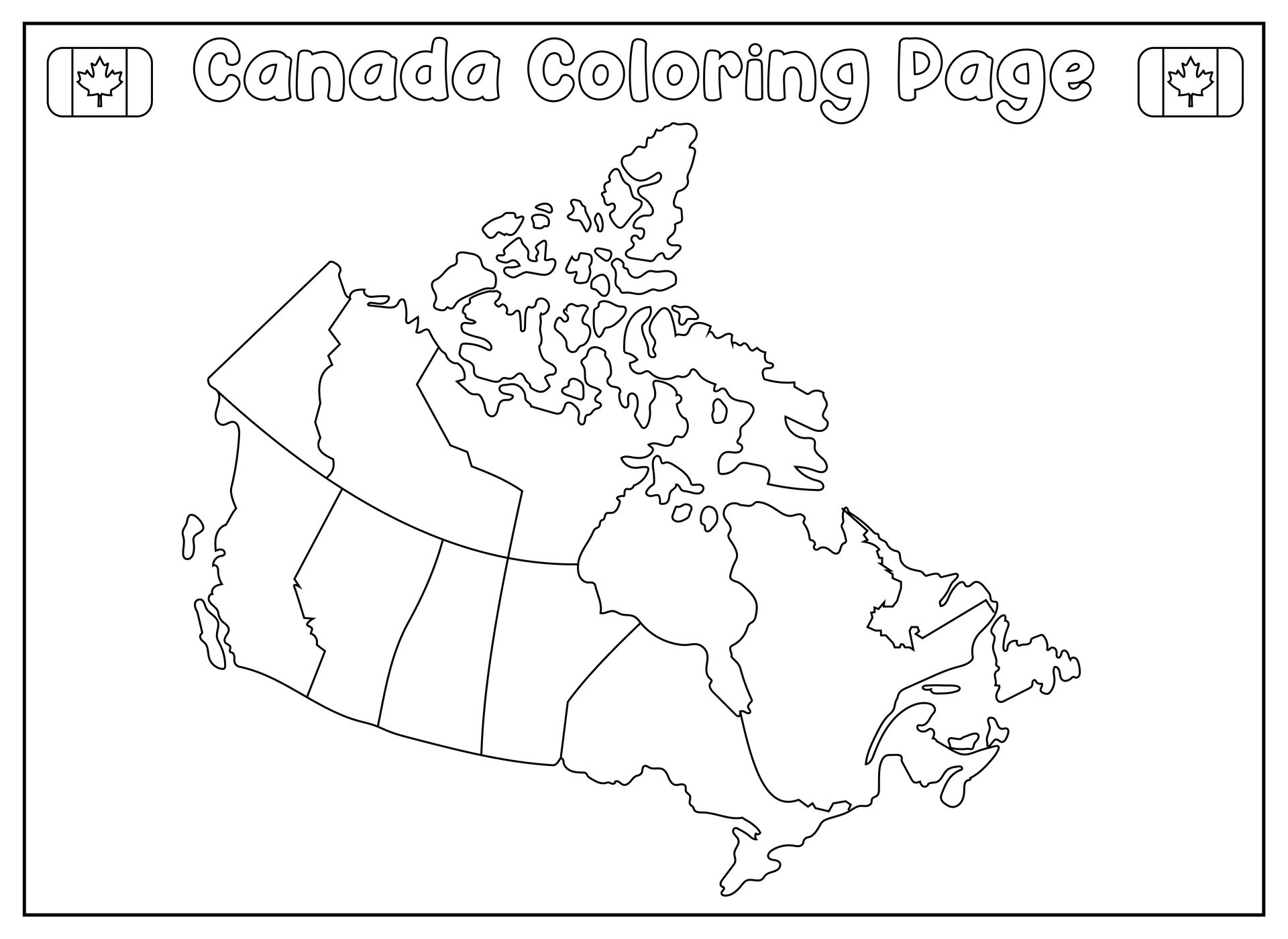 Printable Outline Maps of Canada for Kids