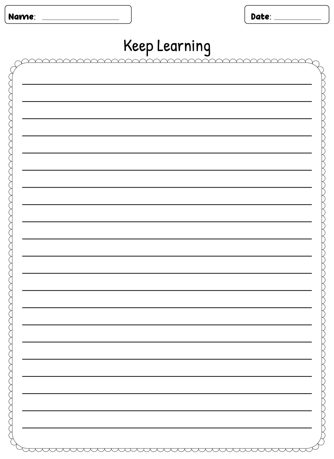 Printable Practice Paper for First Grade