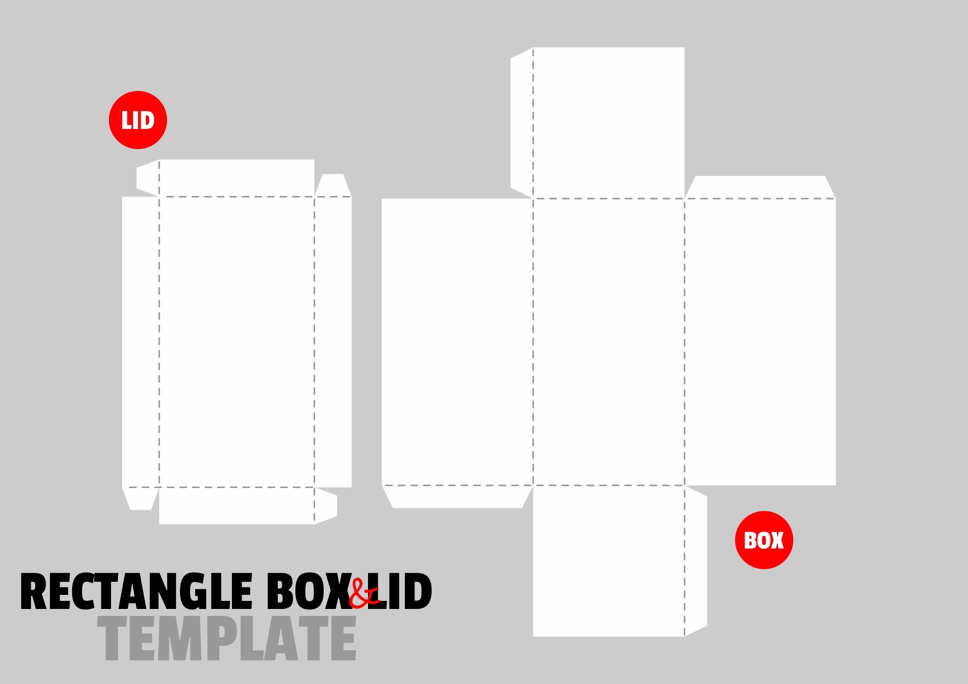 Printable Rectangle Box with Lid Pattern