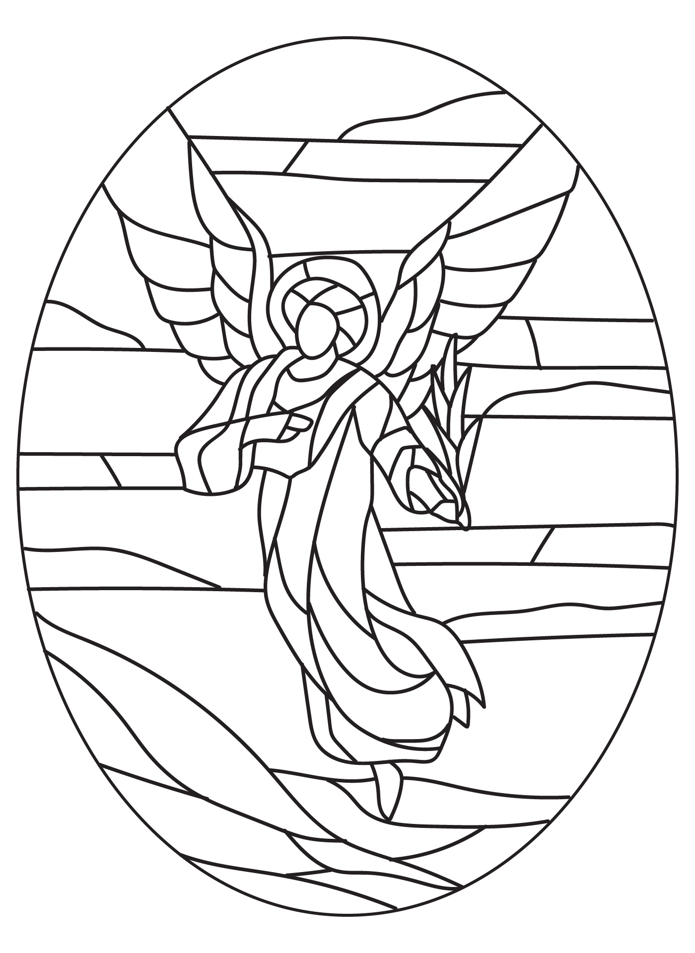 Printable Stained Glass Angel Designs