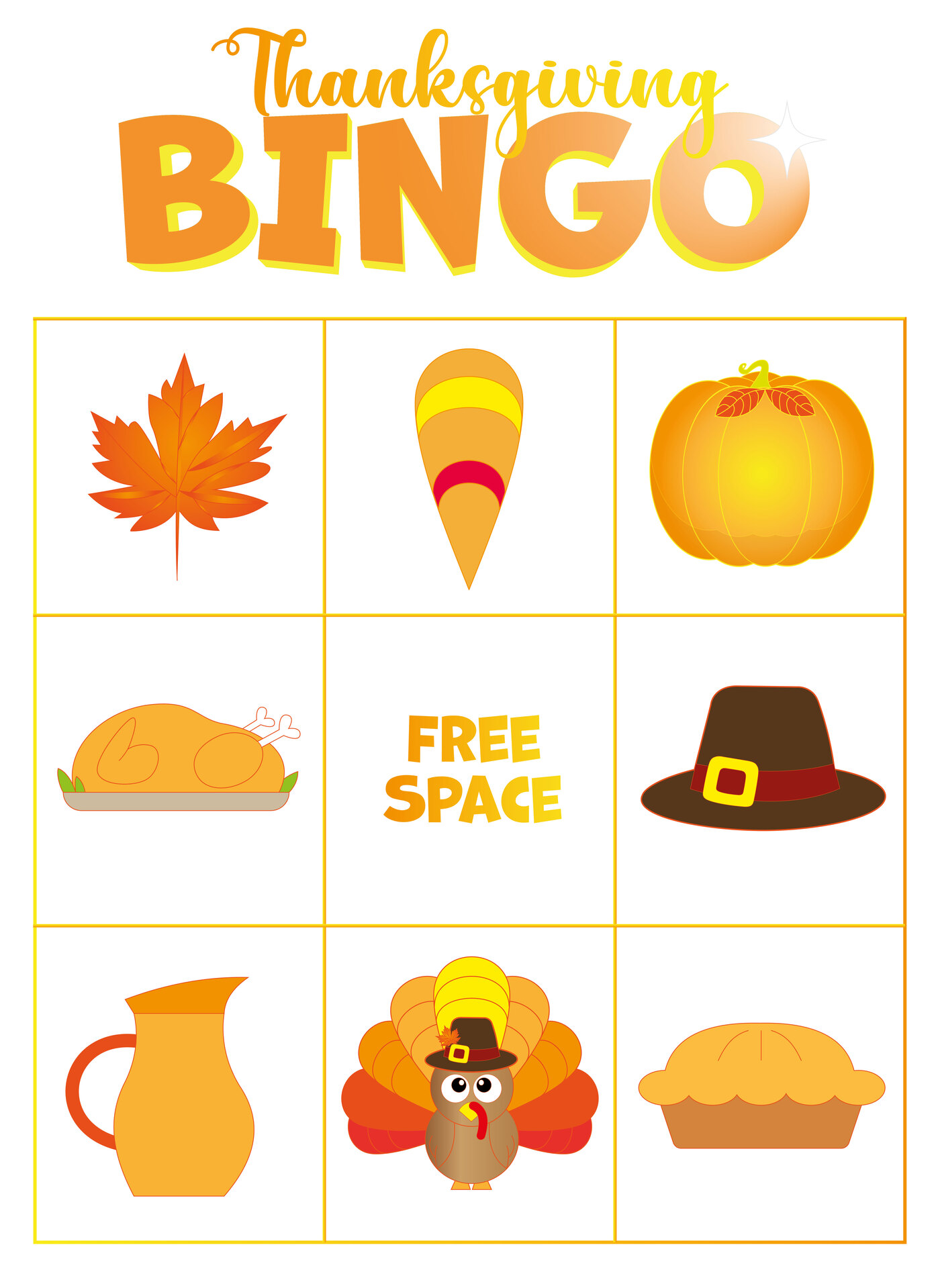 Printable Thanksgiving Bingo Cards