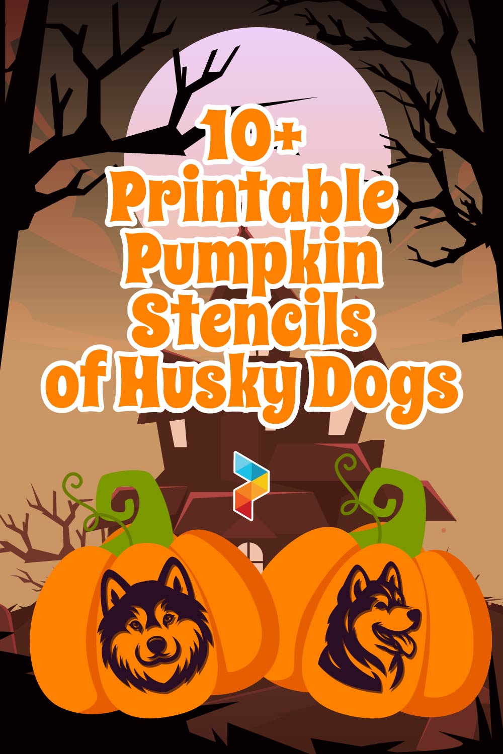 Pumpkin Stencils Of Husky Dogs