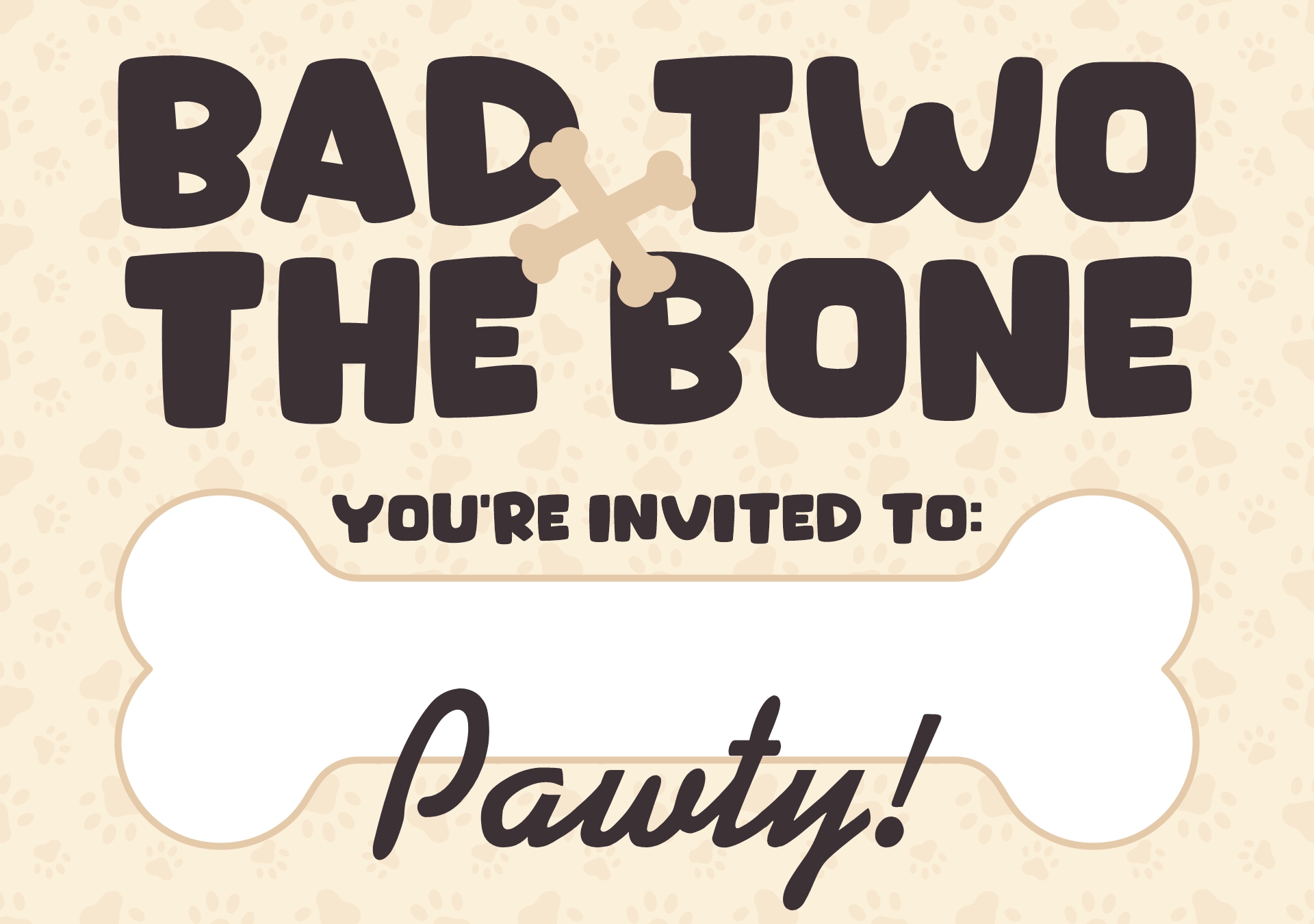 Puppy Bone Style Party Invitations