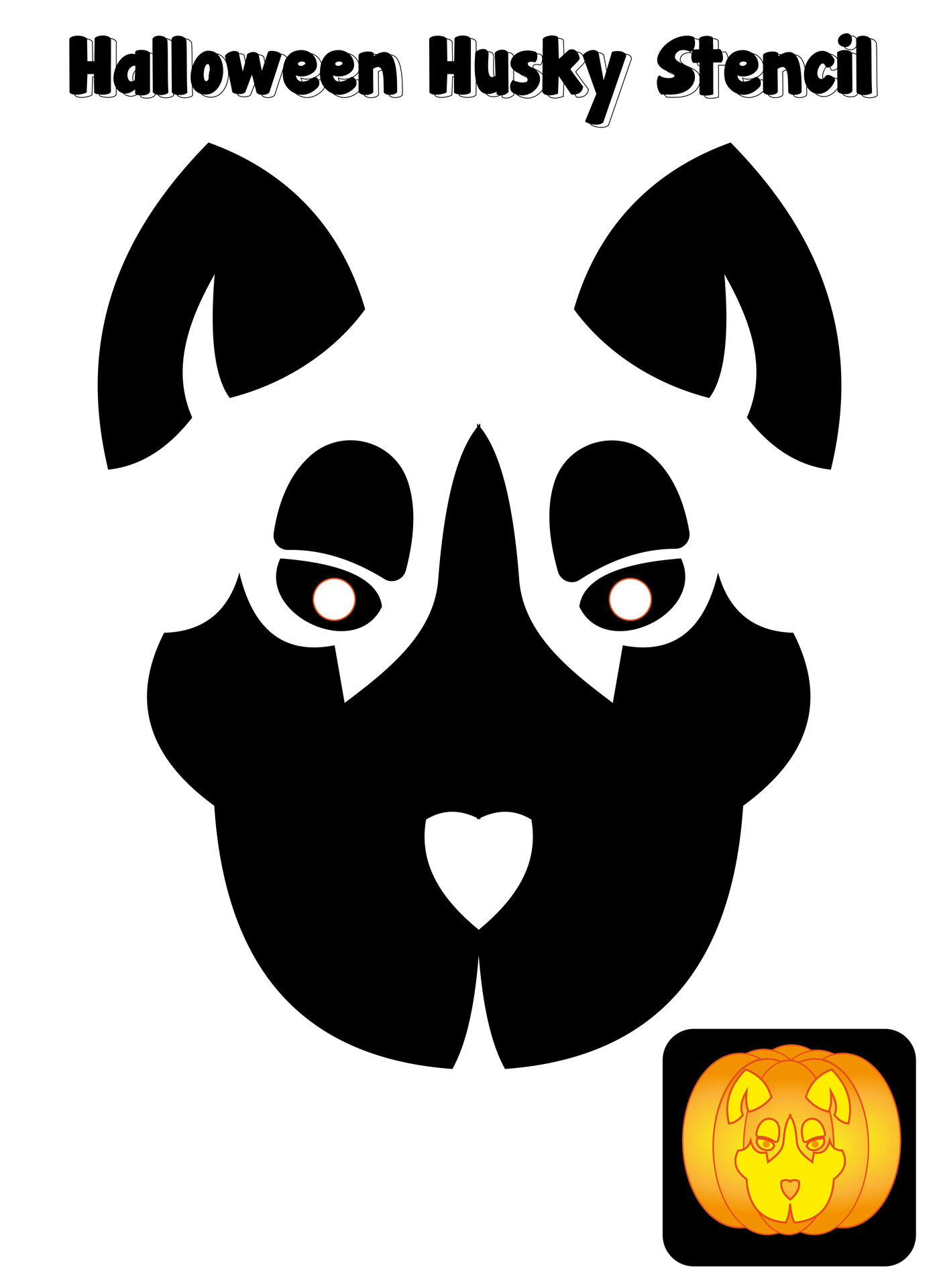 Siberian Husky Pumpkin Templates for Carving