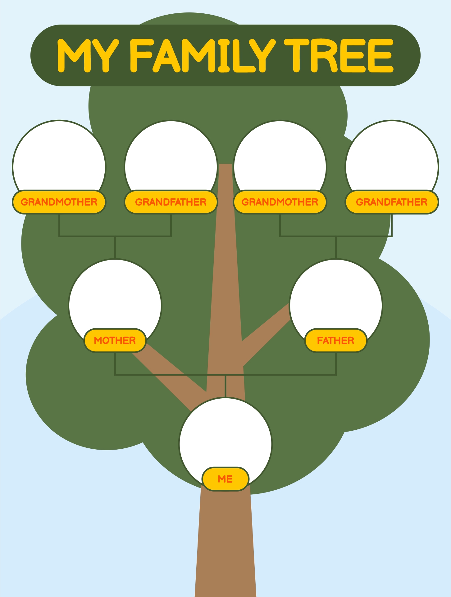 Simple Family Tree Diagram for Kids