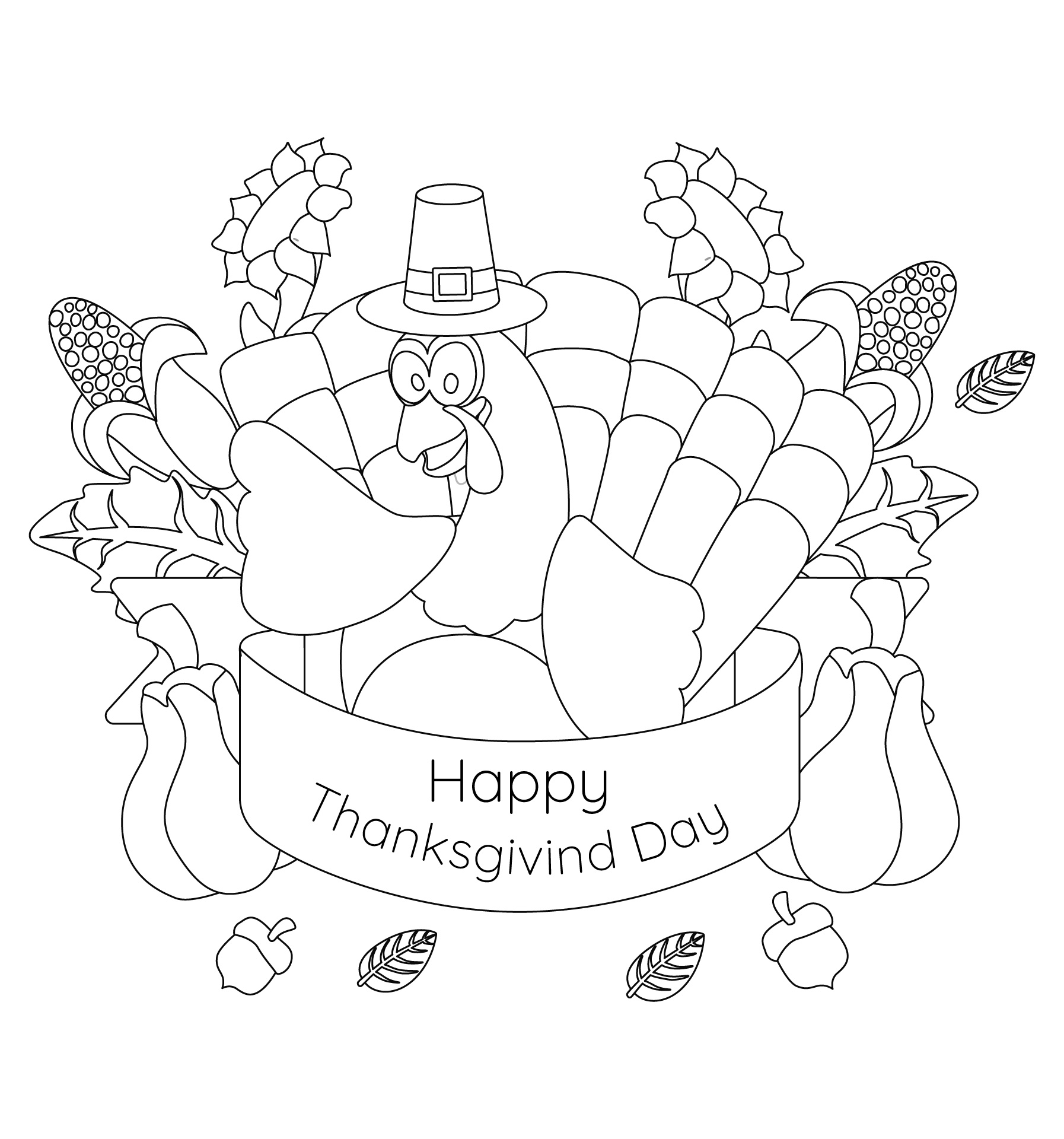 Thanksgiving Day Thankful Coloring Pages