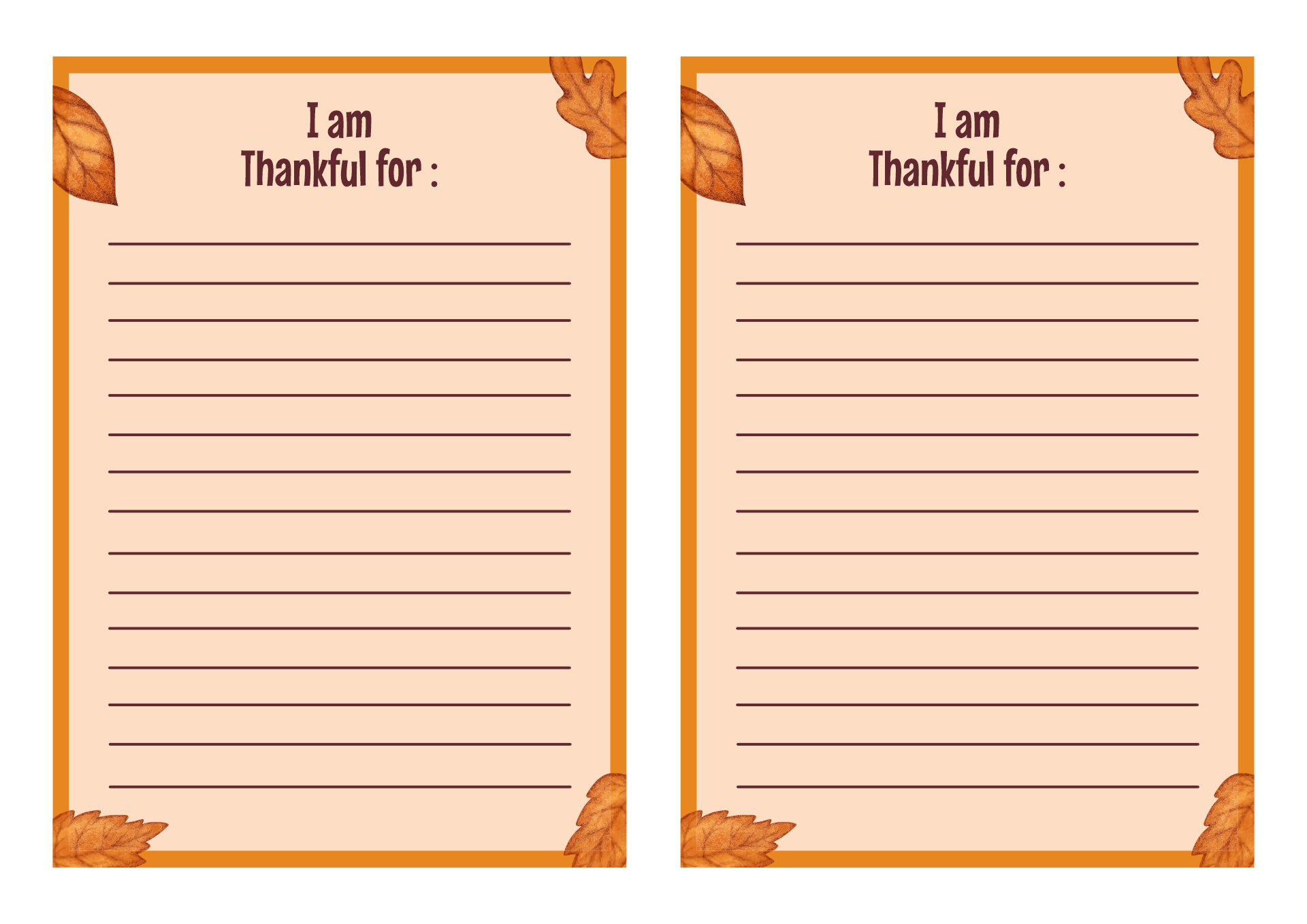 Thanksgiving Gratitude Cards Printable