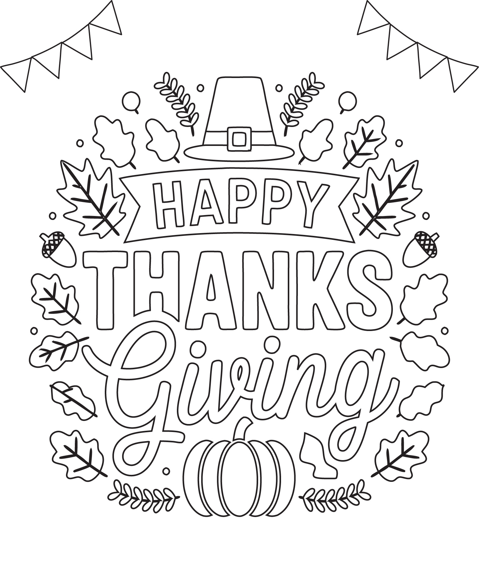 Thanksgiving Gratitude Printable Coloring Pages