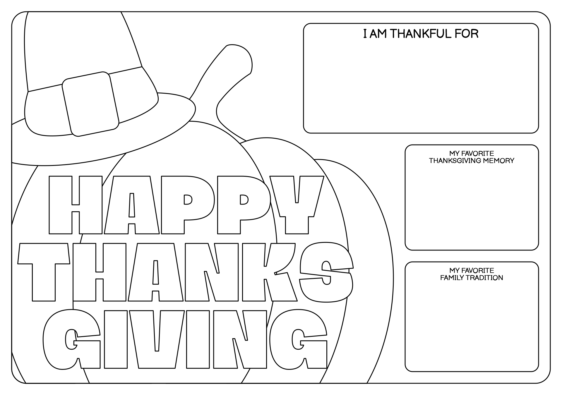 Thanksgiving Placemat Activity Sheets