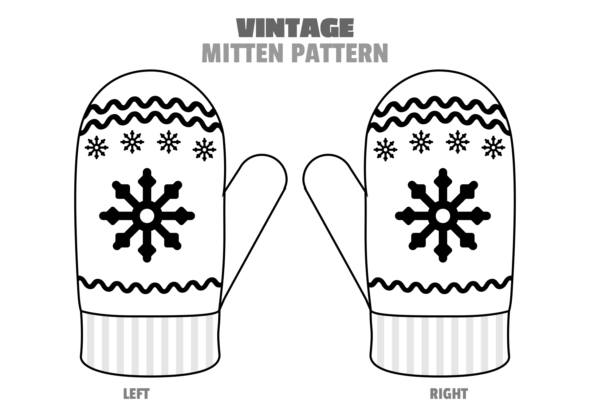 Vintage Mitten Knitting Patterns Printable