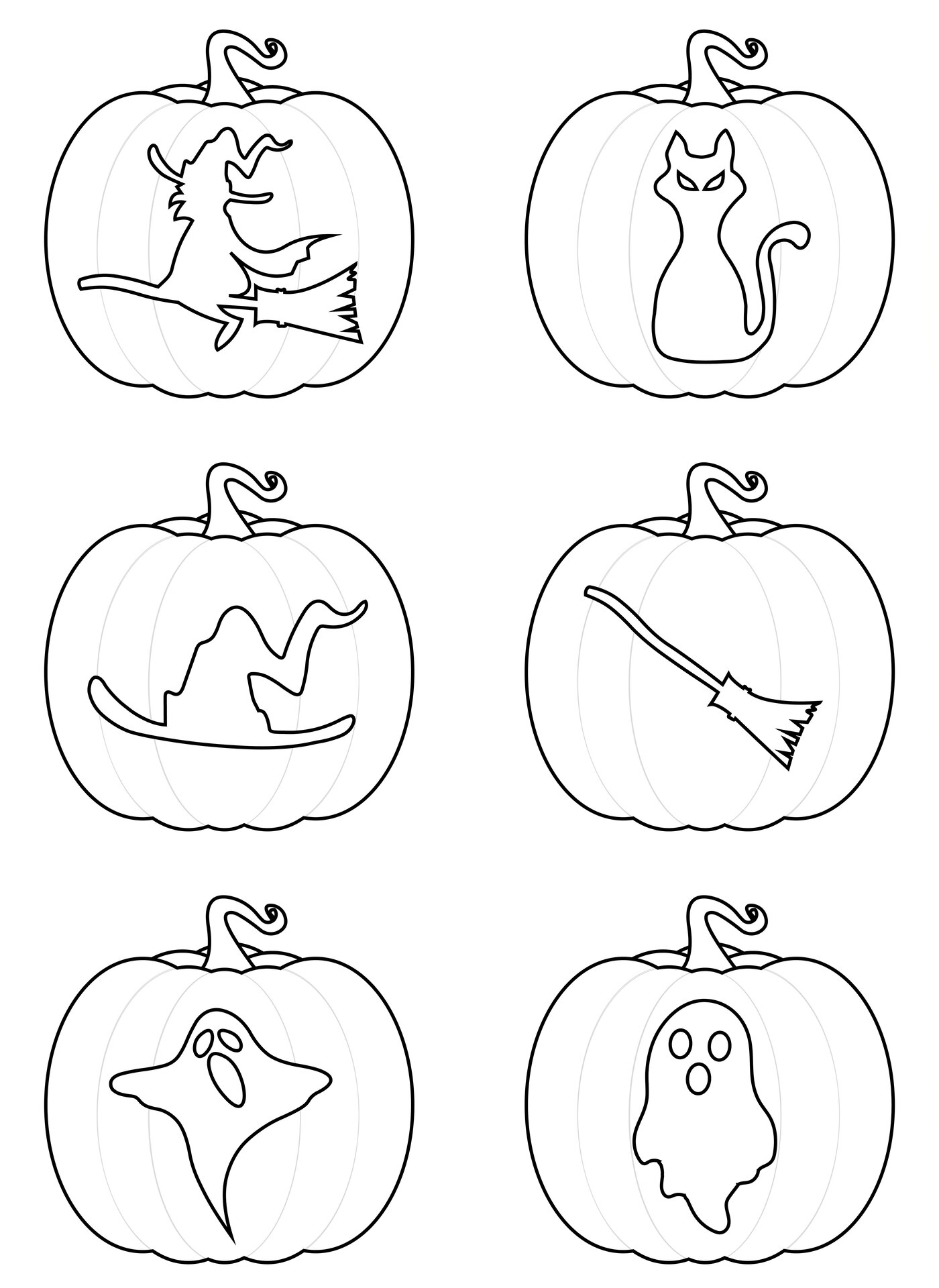 Witch and Ghost Pumpkin Carving Designs