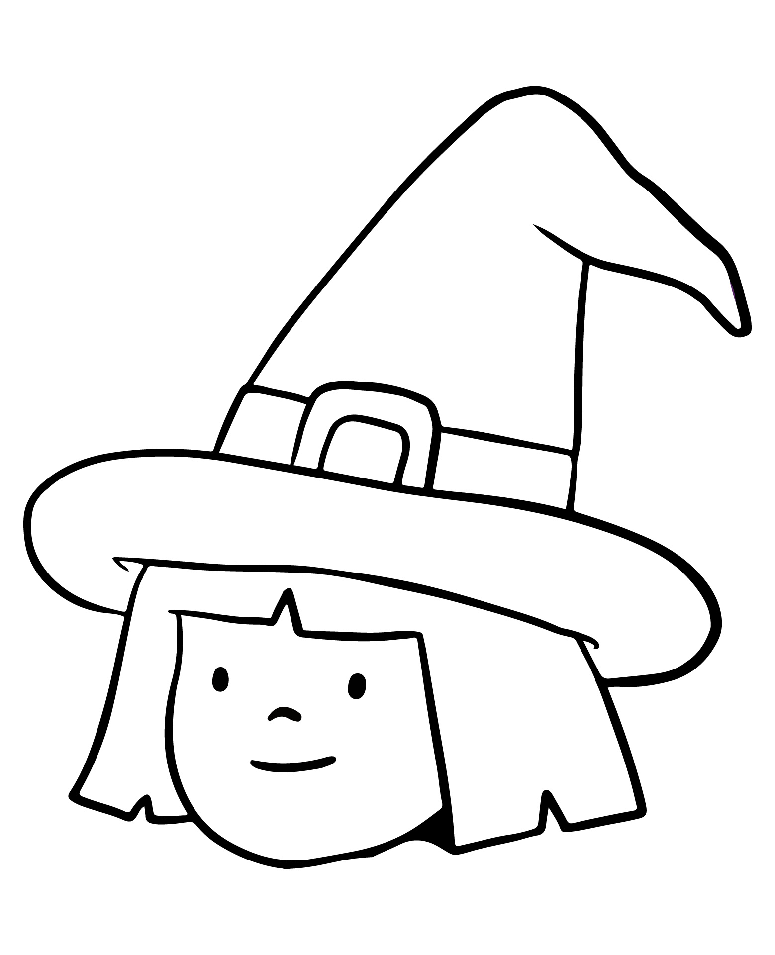 Witch Face Coloring Page Printable