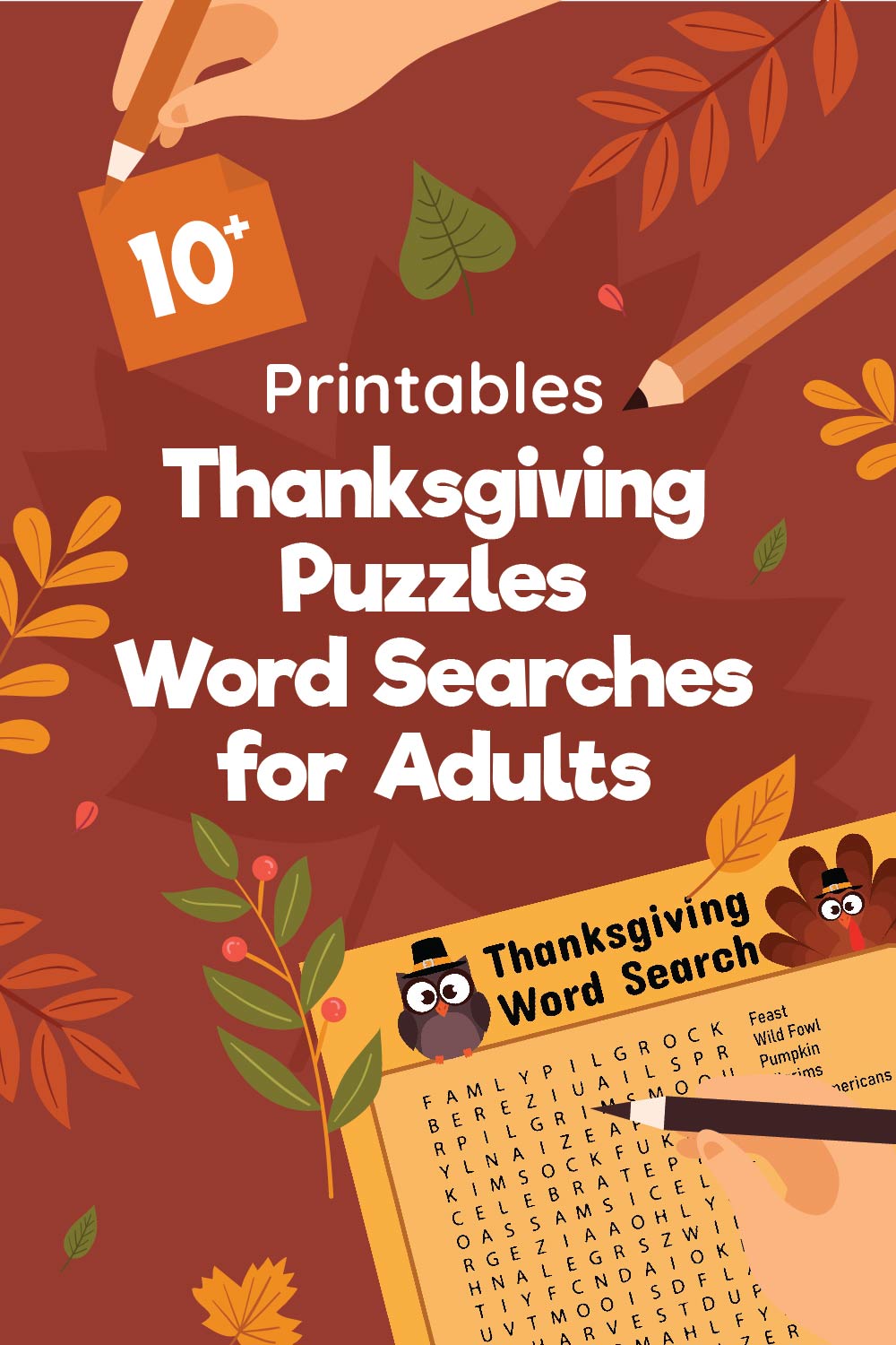 Thanksgiving Puzzles Word Searches For Adults