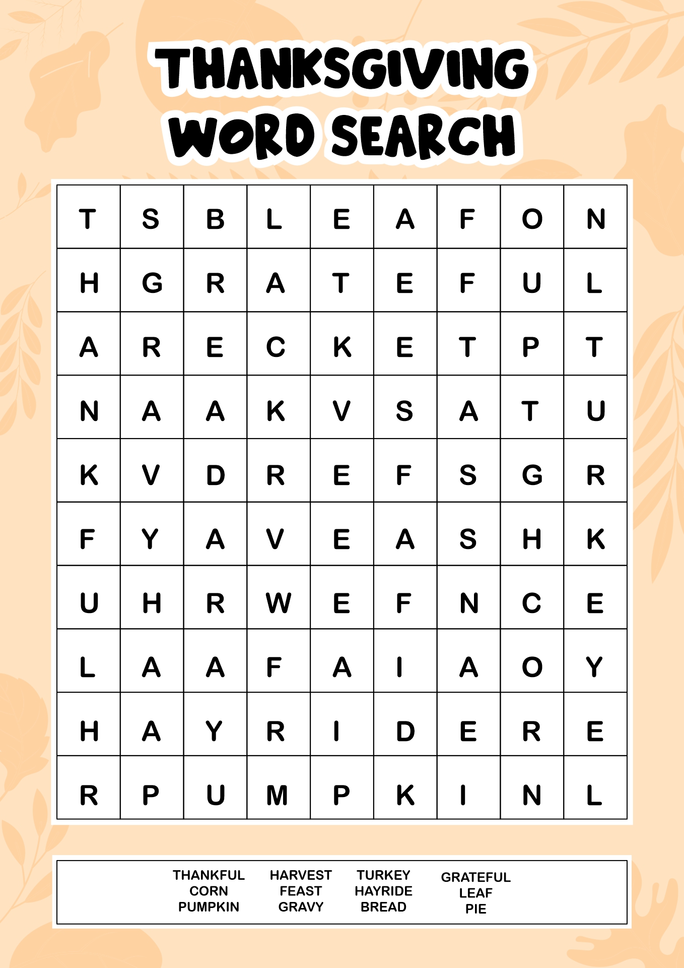 Advanced Thanksgiving Word Searches for Grown-Ups