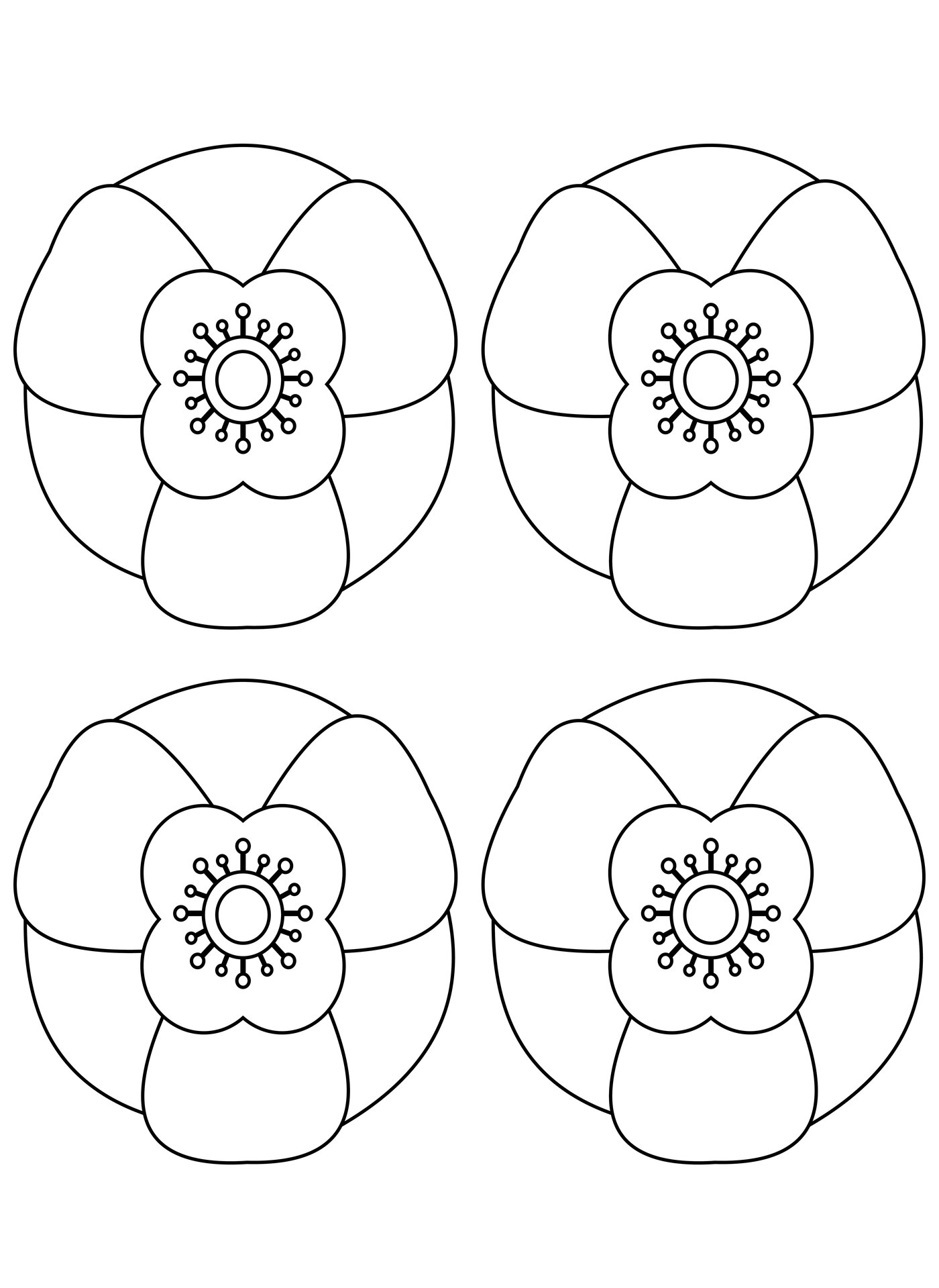 Artistic Paper Poppy Template for Crafting