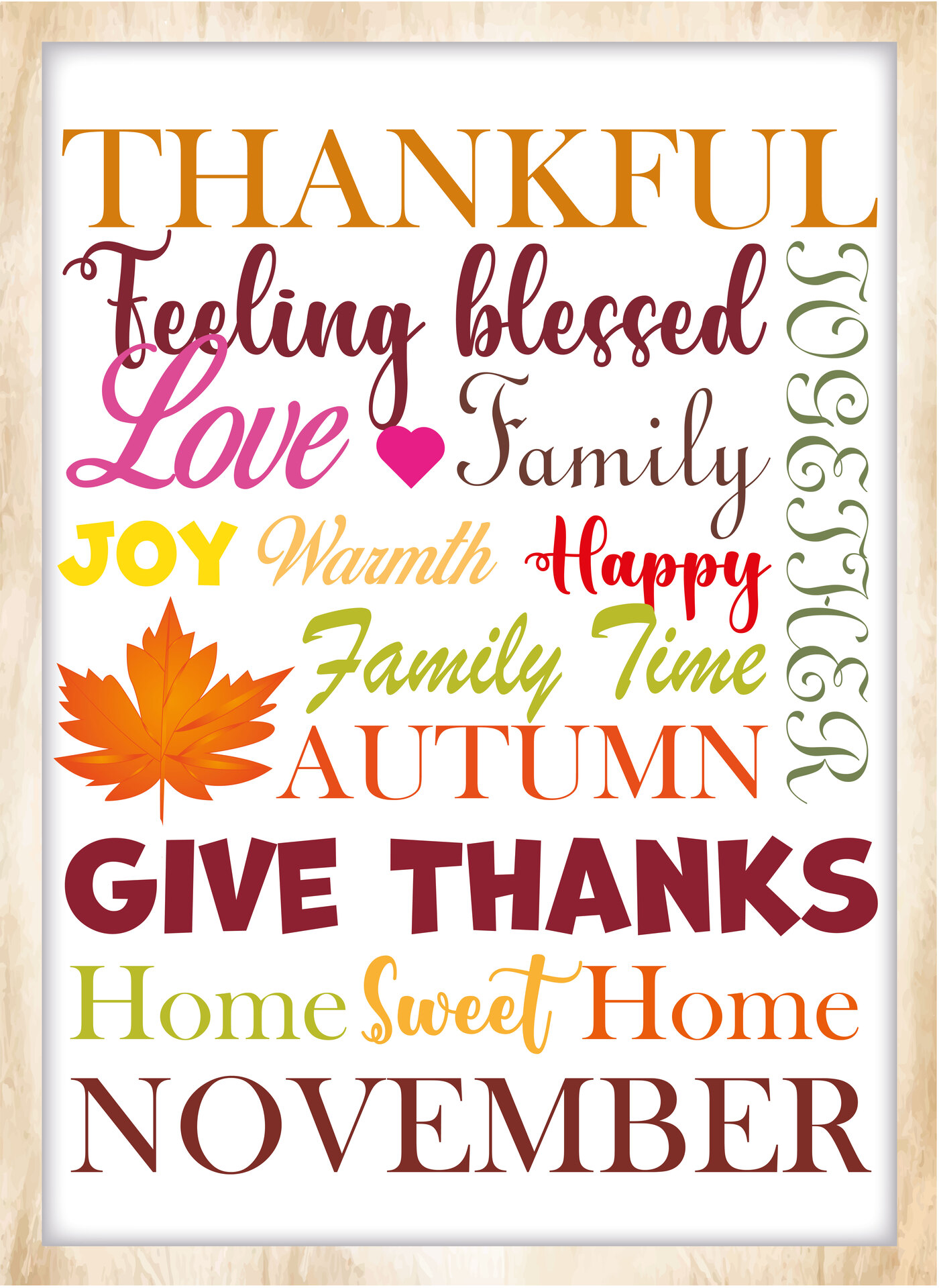 Autumn Words Printable Wall Art