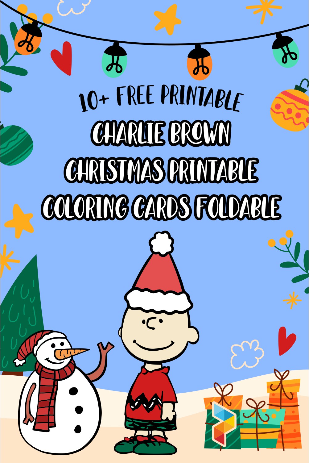 Charlie Brown Christmas  Coloring Cards Foldable