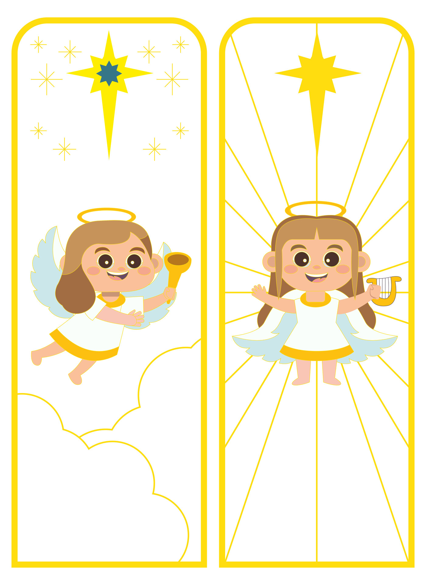 Christmas Angel Bookmarks Printable