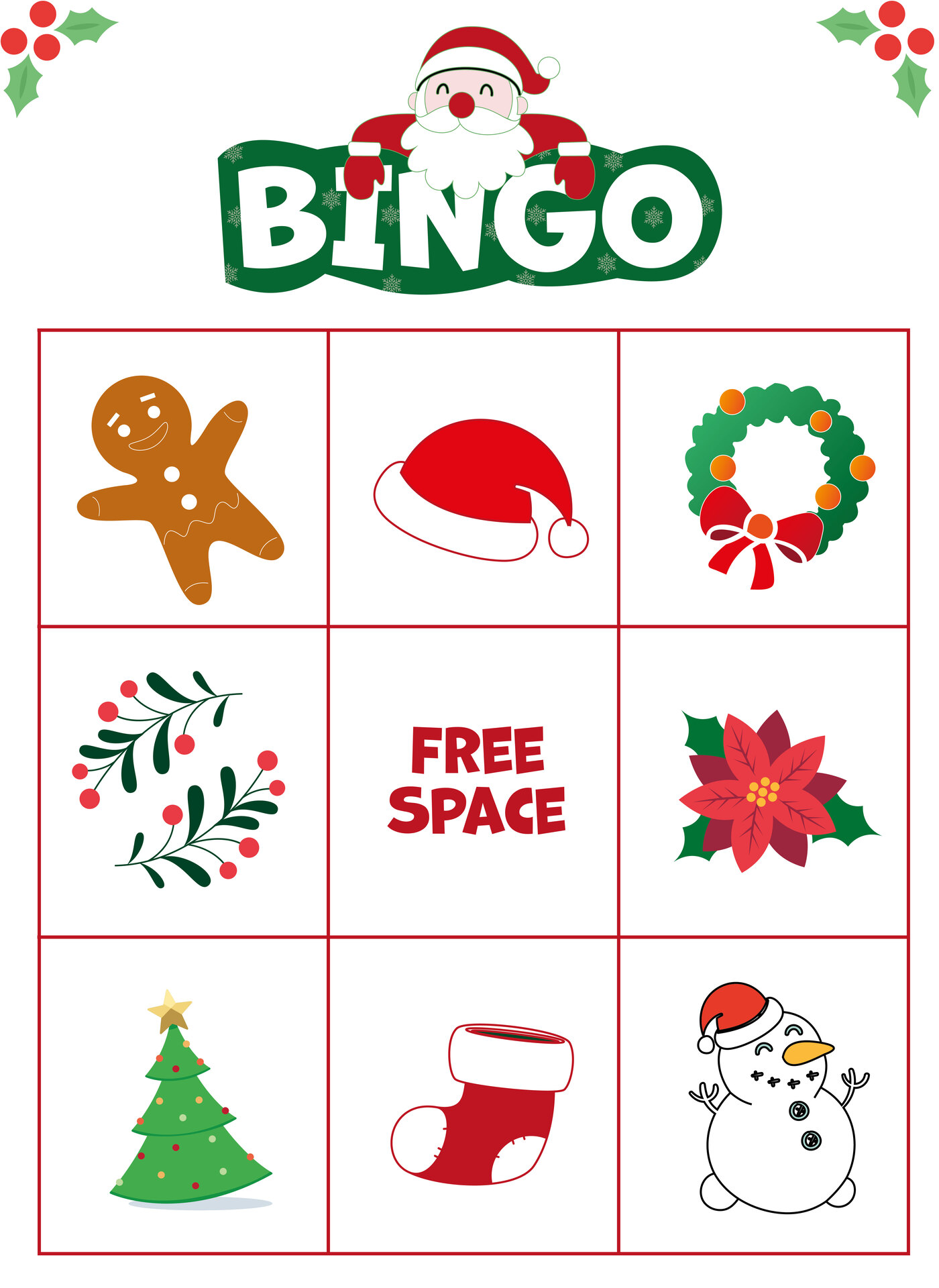 Christmas Bingo Activity Sheets for Classroom