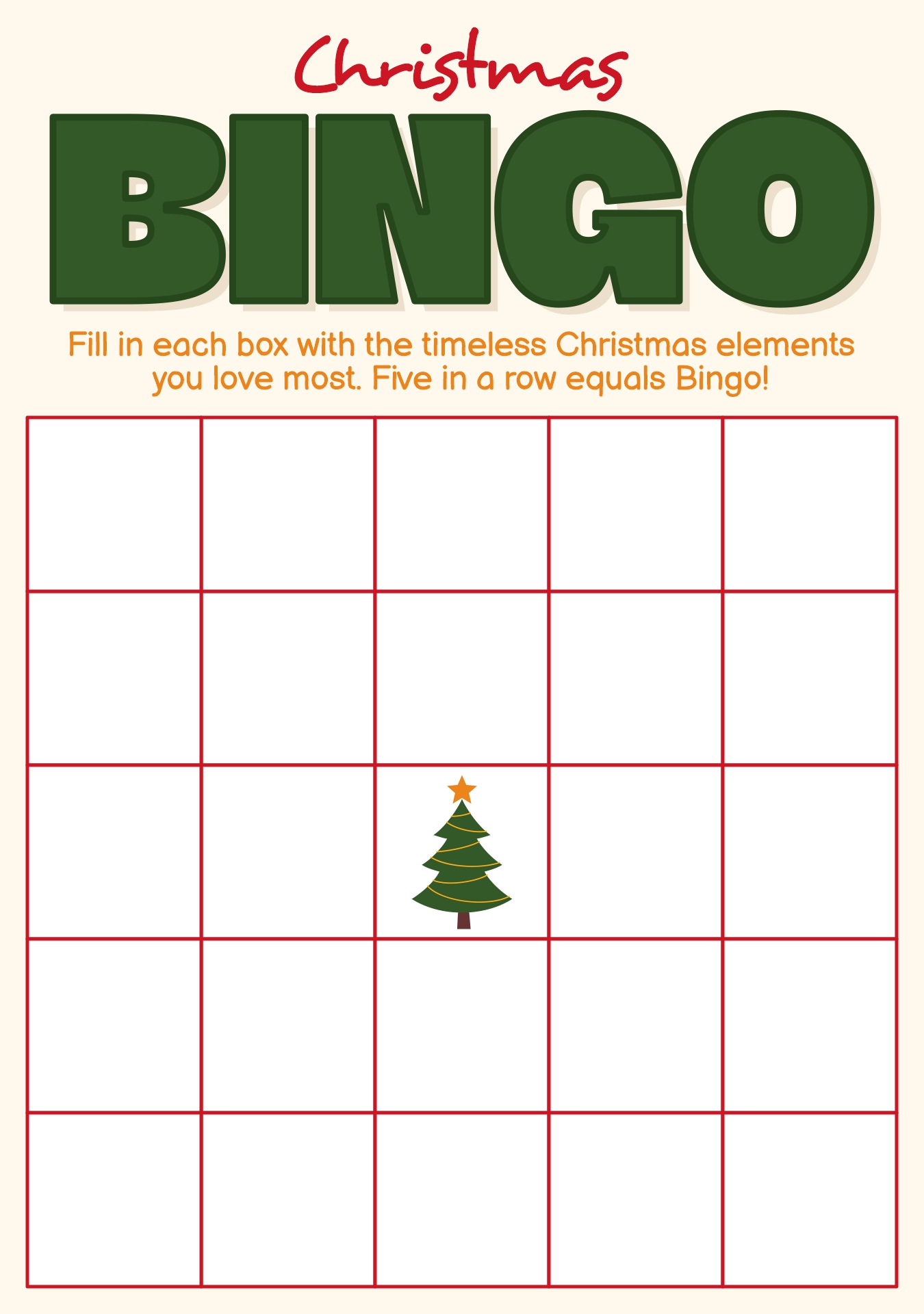 Christmas Bingo Game Set for Classroom Activity