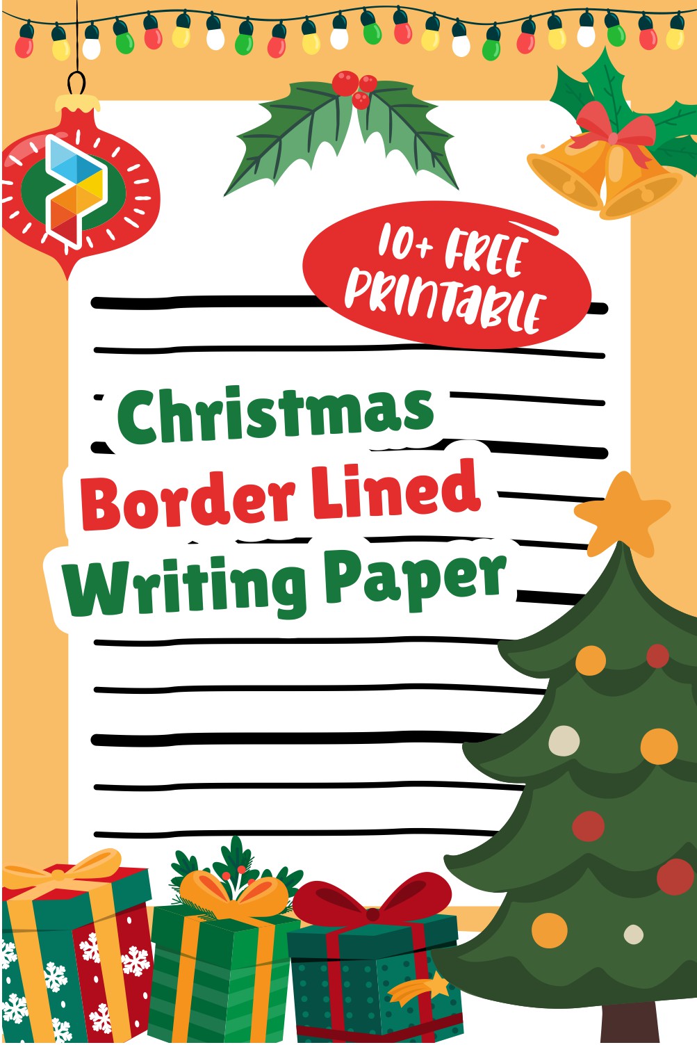 Christmas Border Lined Writing Paper