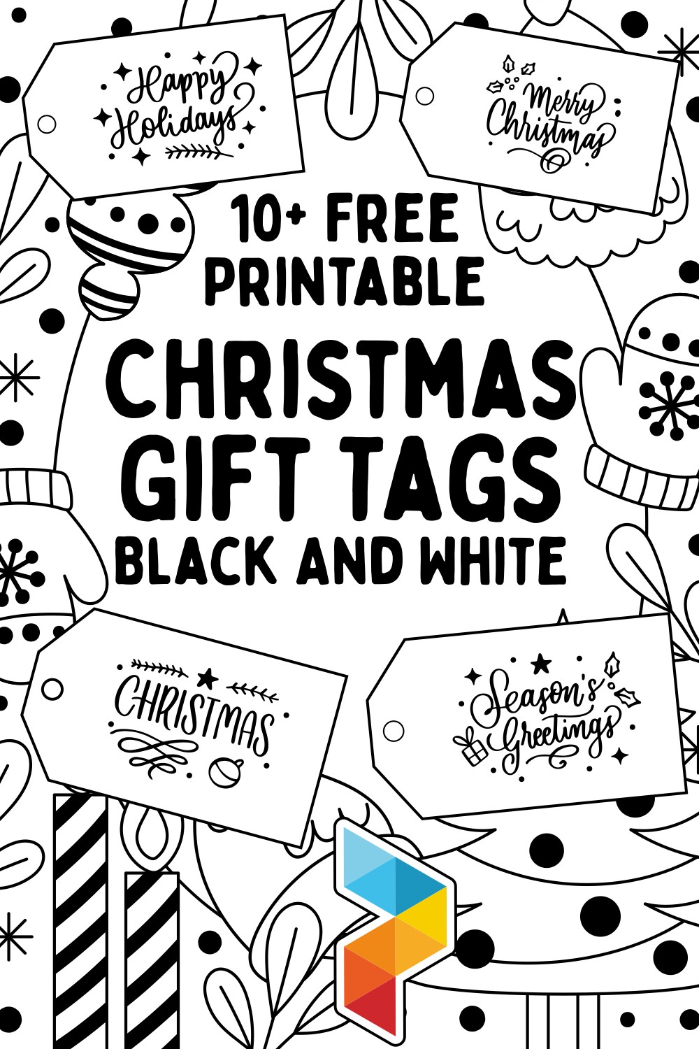 Christmas Gift Tags Black And White