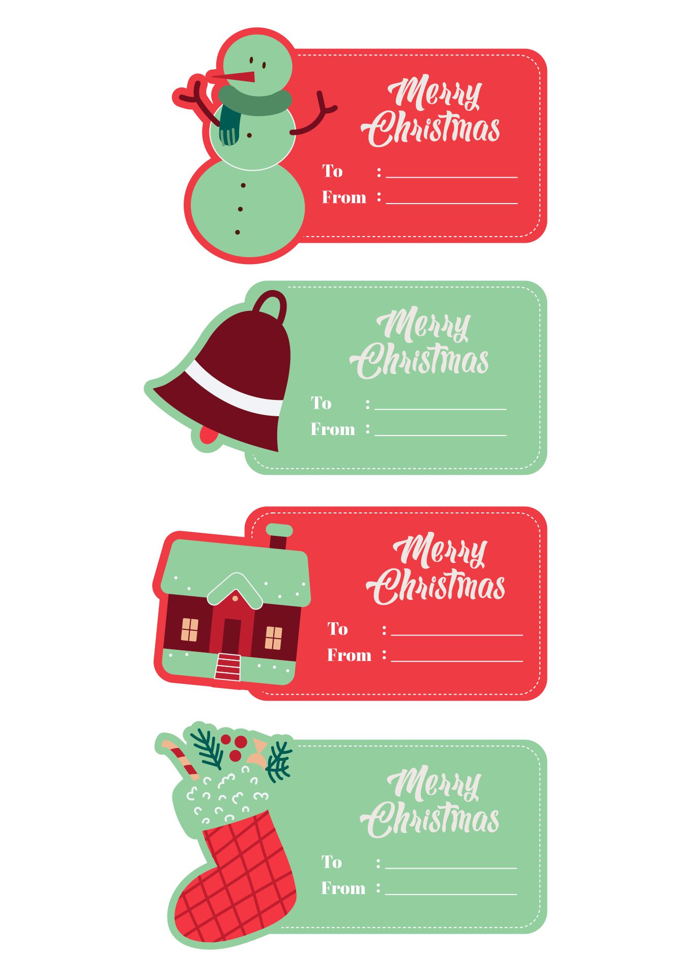 Christmas Themed Printable Tags for Gifts