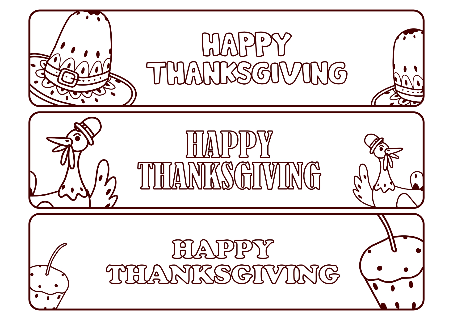 Color Your Own Thanksgiving Bookmark Set