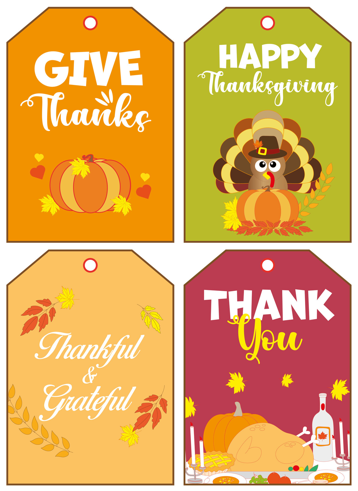 Cute Autumn Thanksgiving Gift Tags