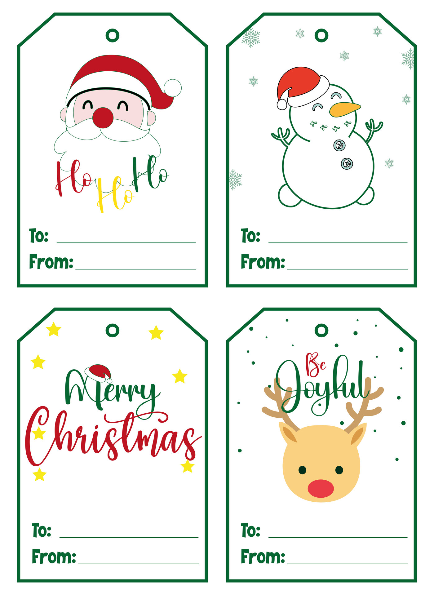 Cute Christmas Gift Tags Printable for Kids