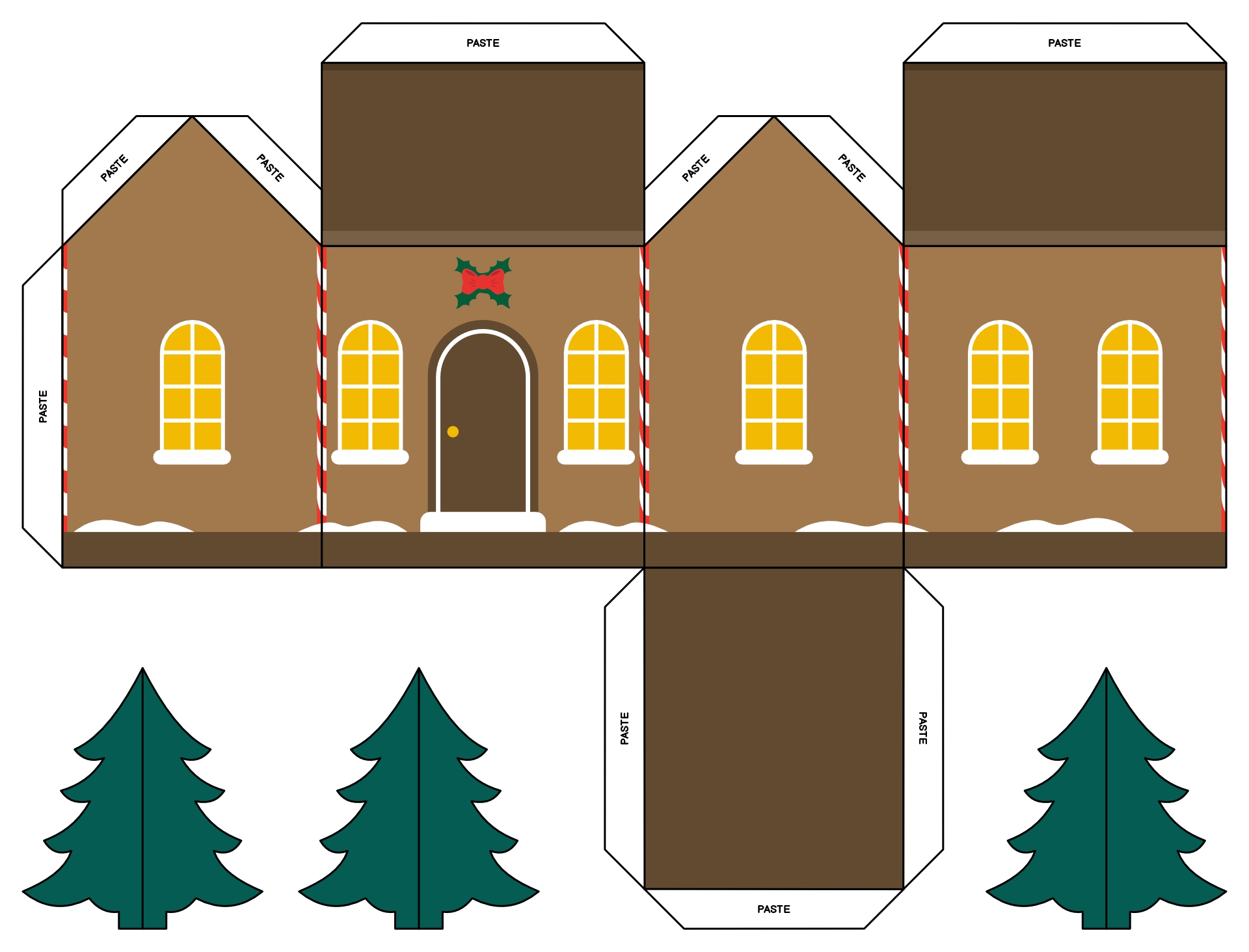 DIY Christmas Village Houses Printables