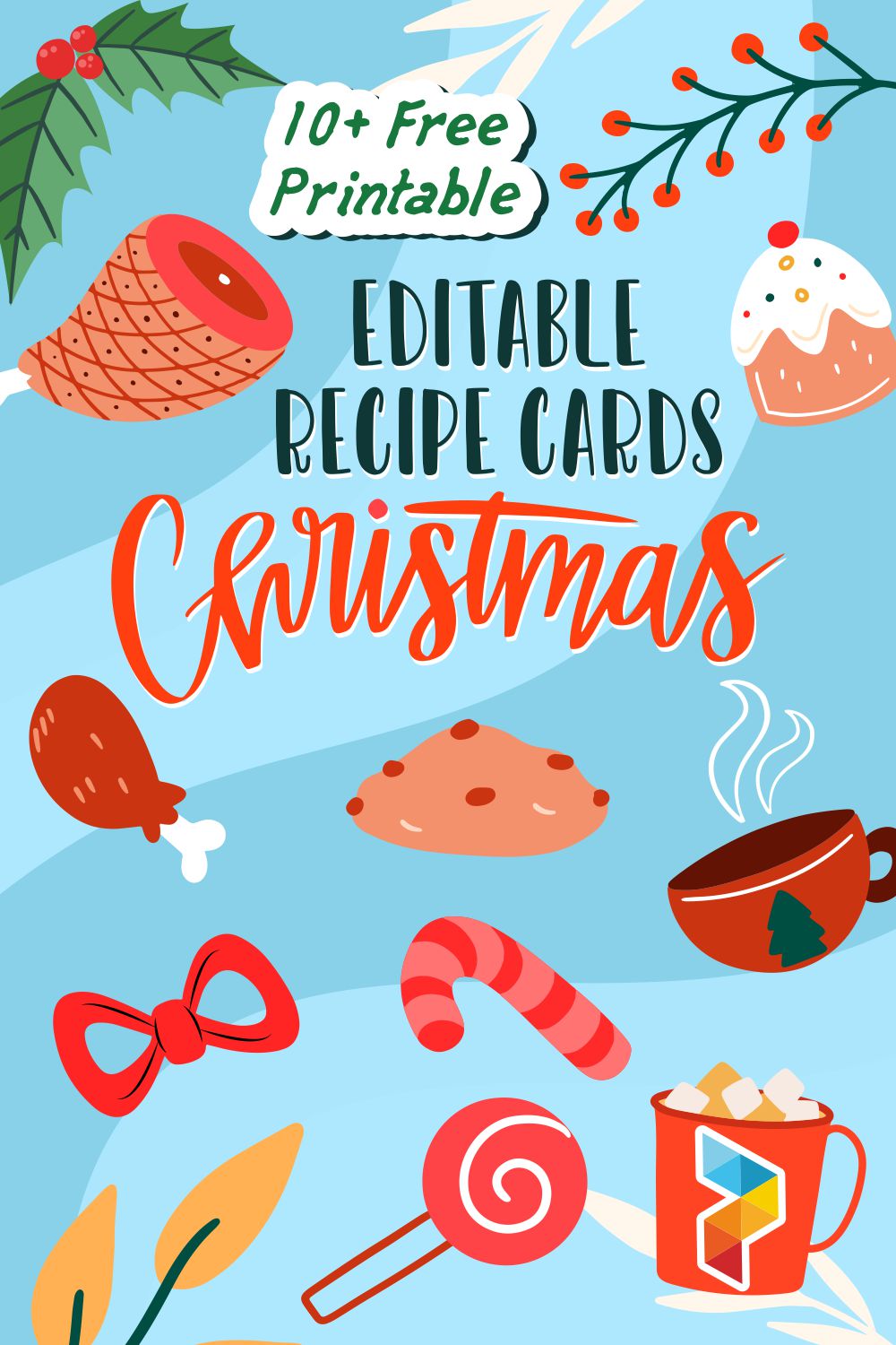 Editable Recipe Cards Christmas