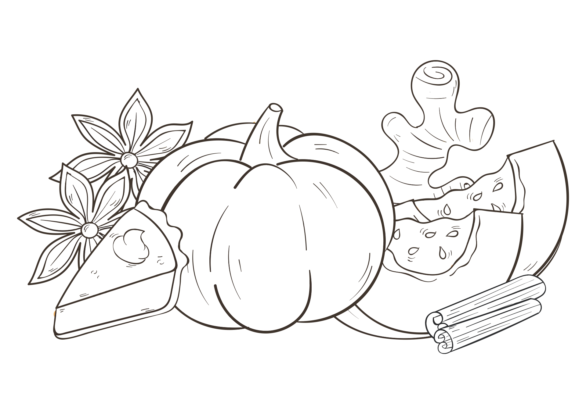 Fall Harvest Pumpkin Coloring Pages for Kids