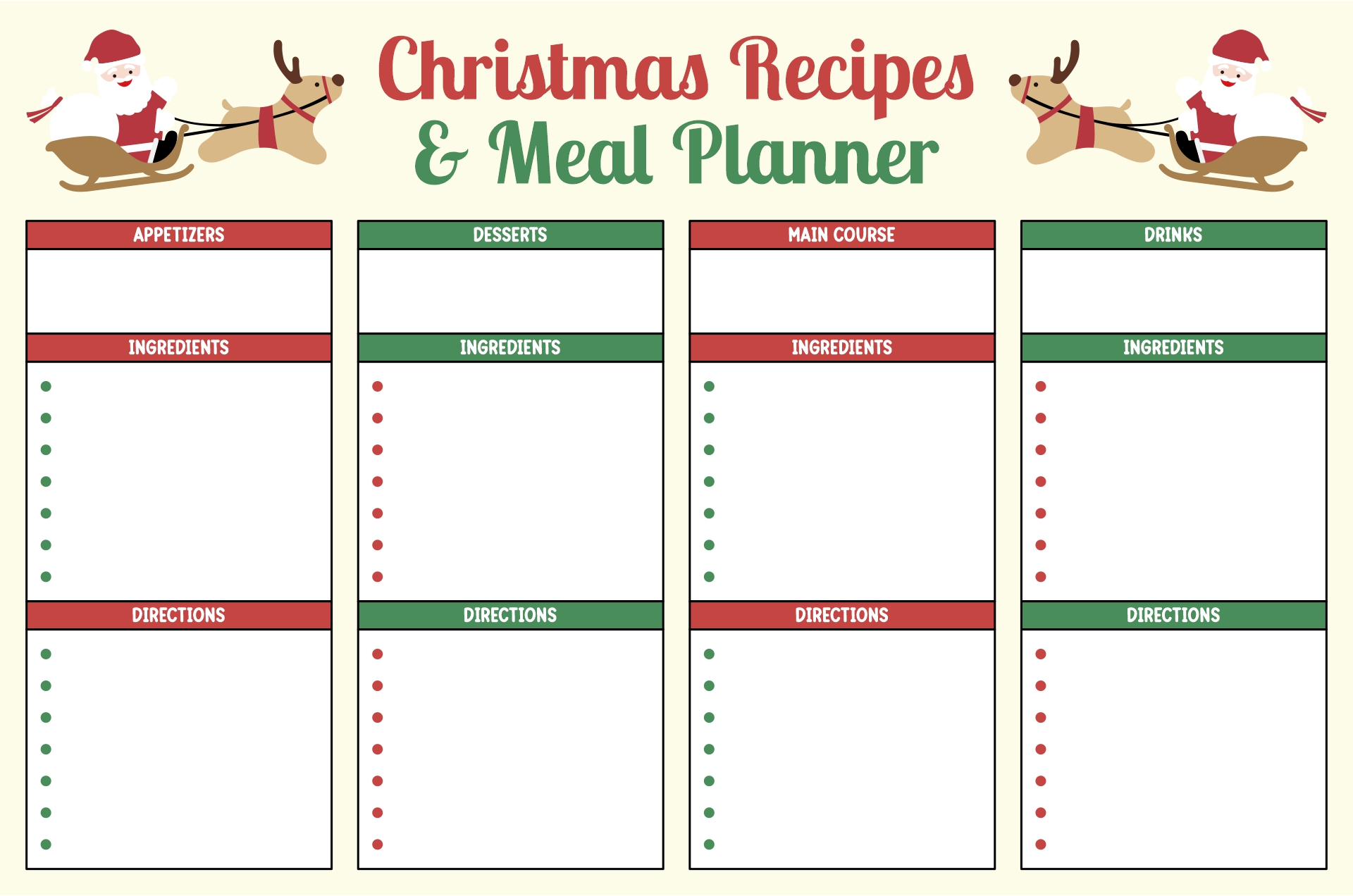 Festive Christmas Dinner Recipes Printable