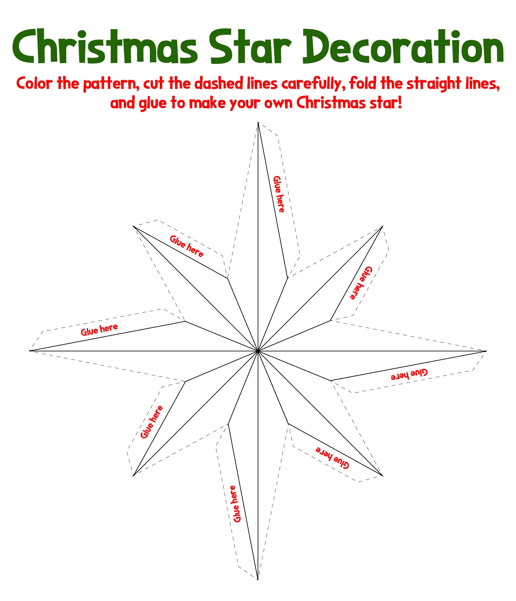 Festive Christmas Star Cut-Out Sheet