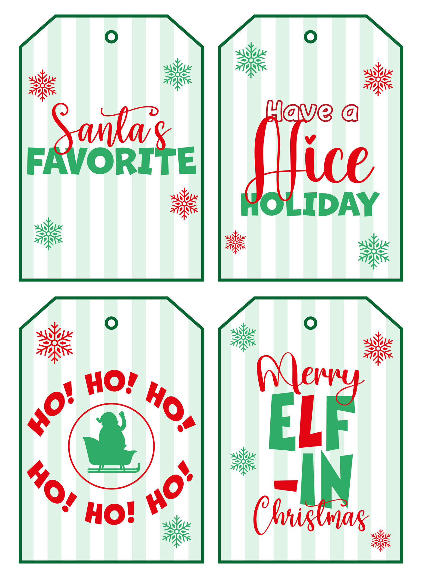 Festive Funny Christmas Gift Tags Printable