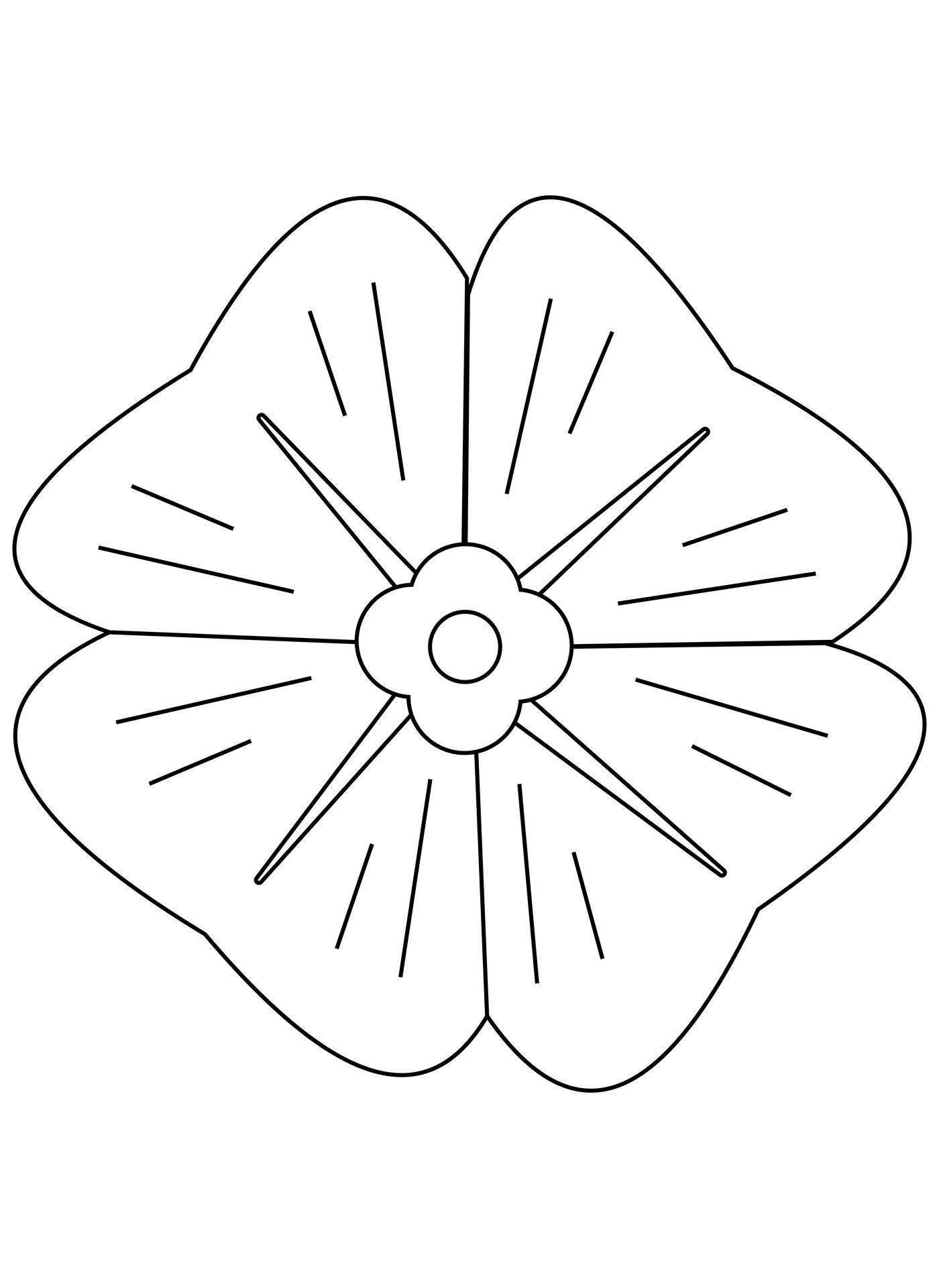 Full-Sized Paper Poppy Crafting Template