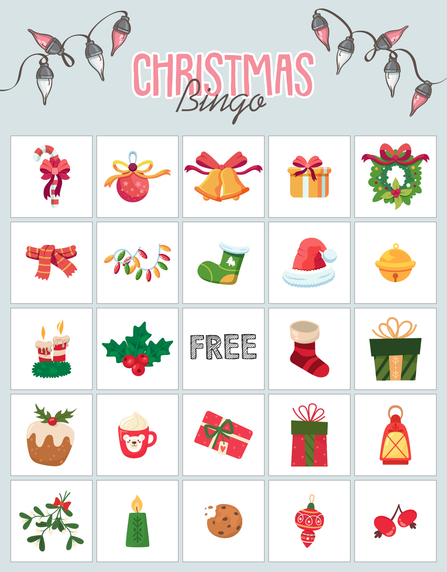 Fun Christmas Bingo Sheets for Family Gathering