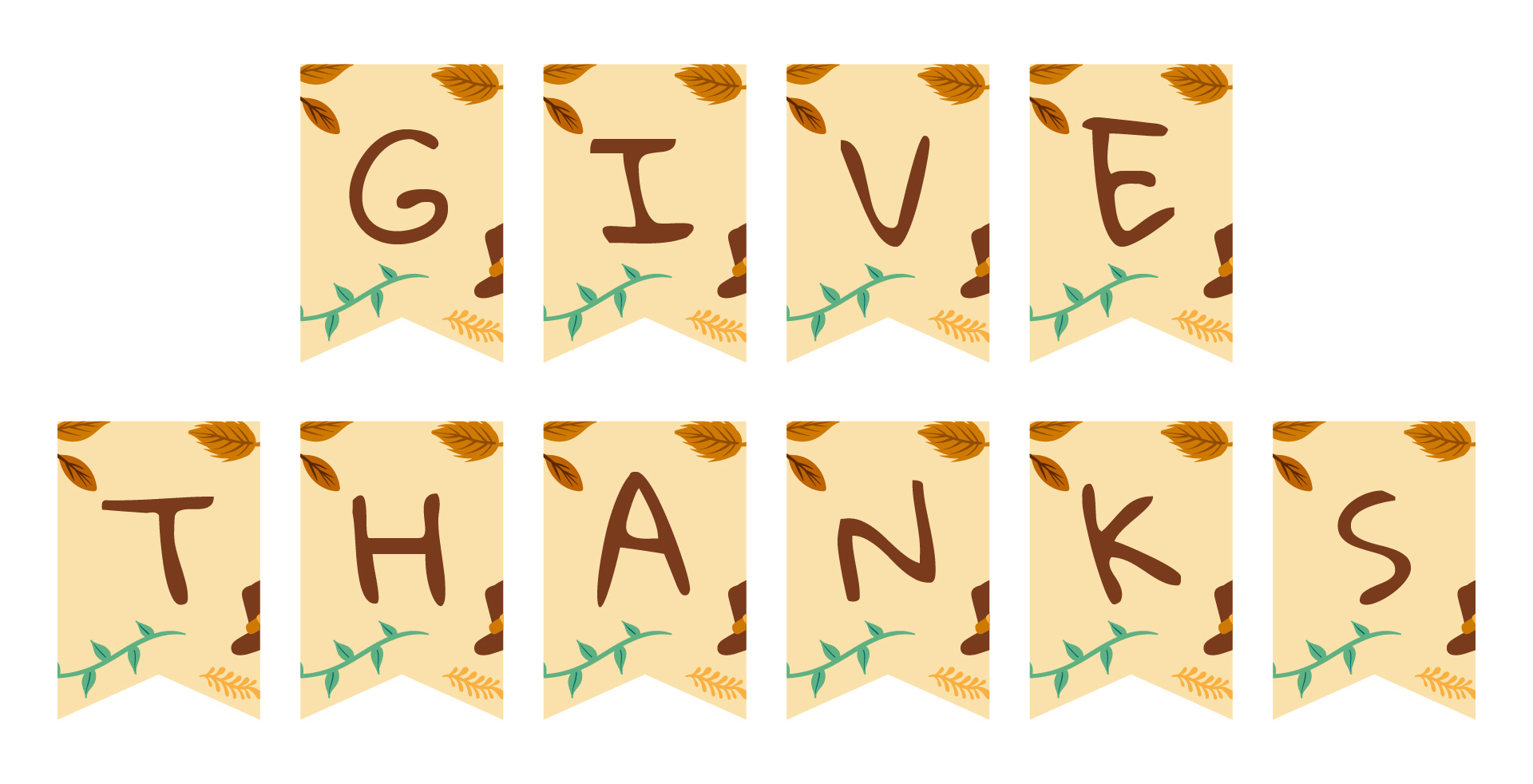 Give Thanks Holiday Banners Printable