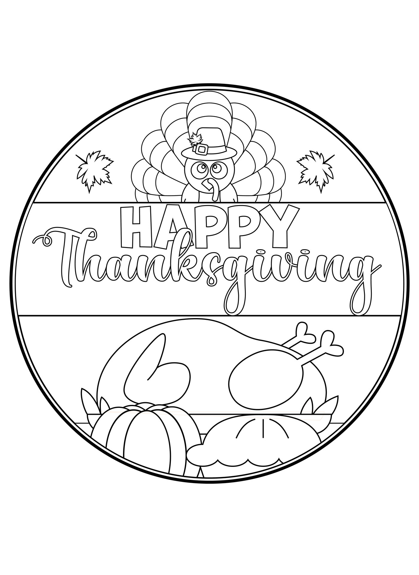 Happy Thanksgiving Sign Coloring