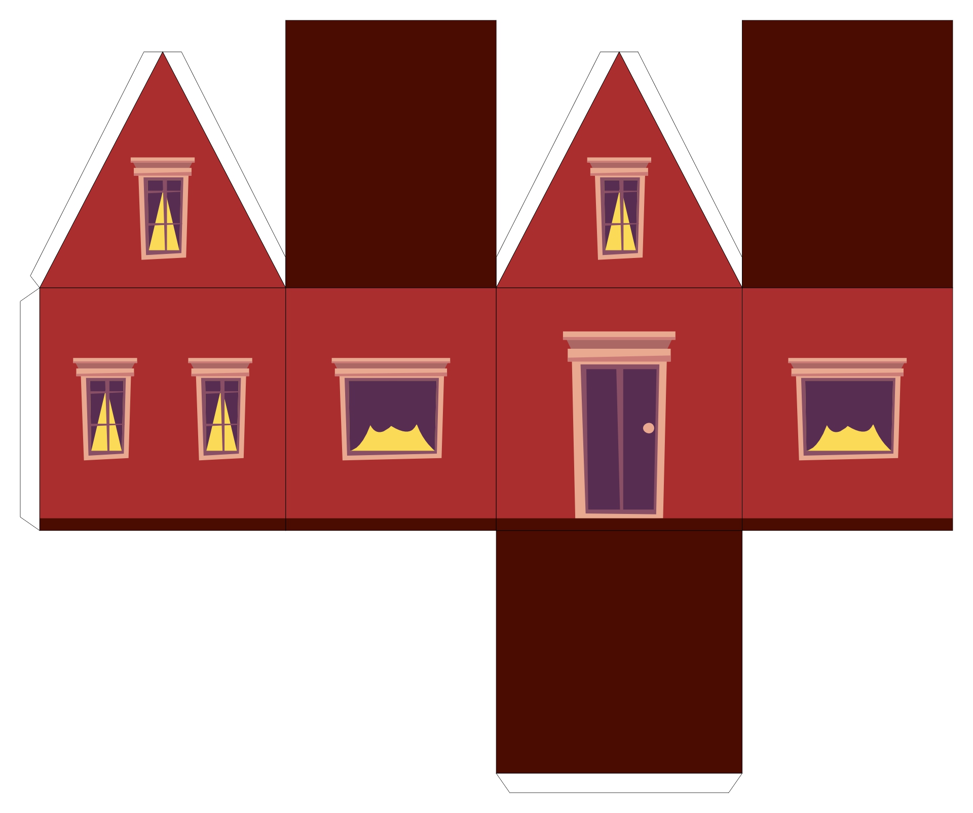 Holiday Paper Craft Village Houses Kit