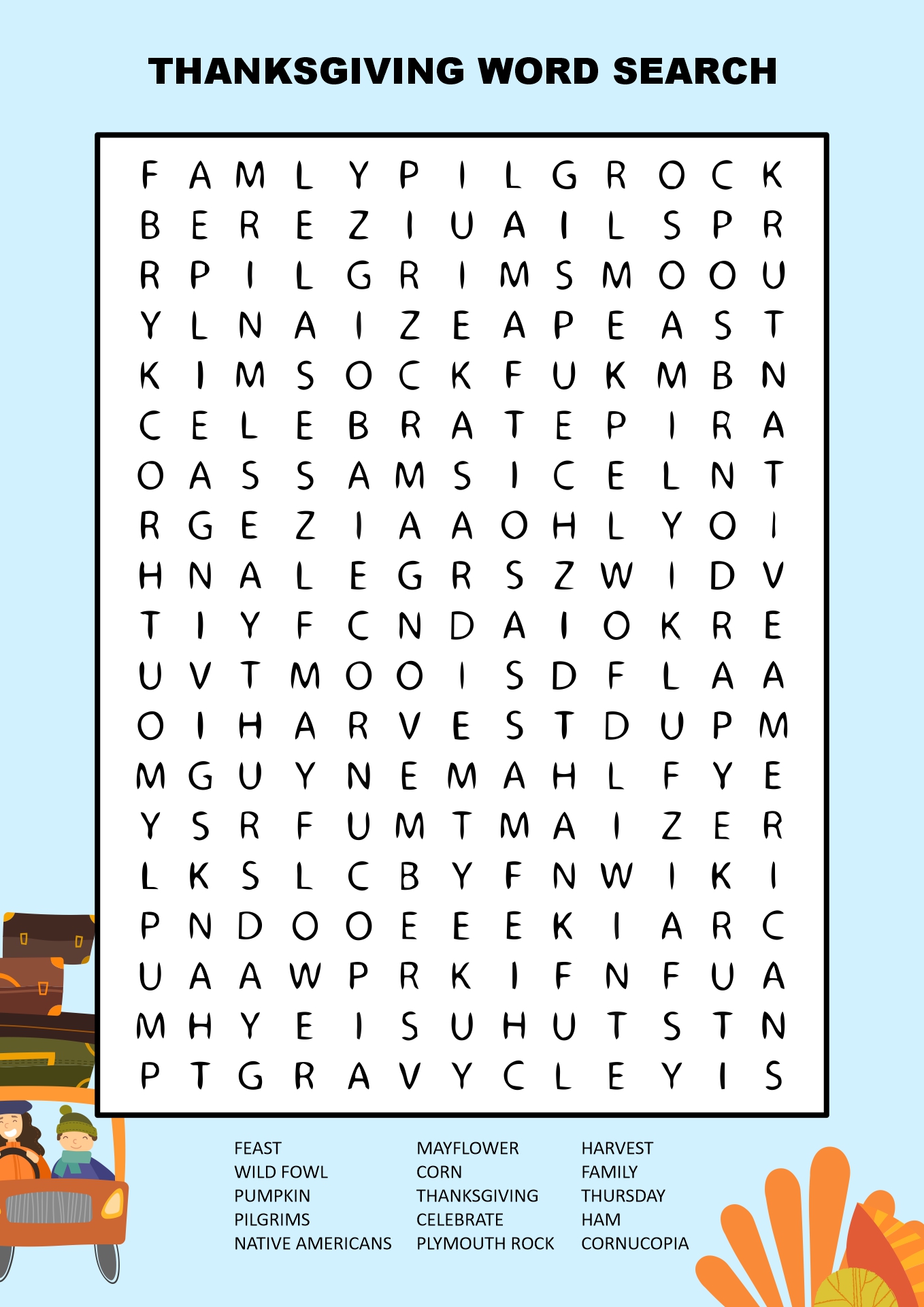 Holiday-Themed Word Searches for Adult Thanksgiving