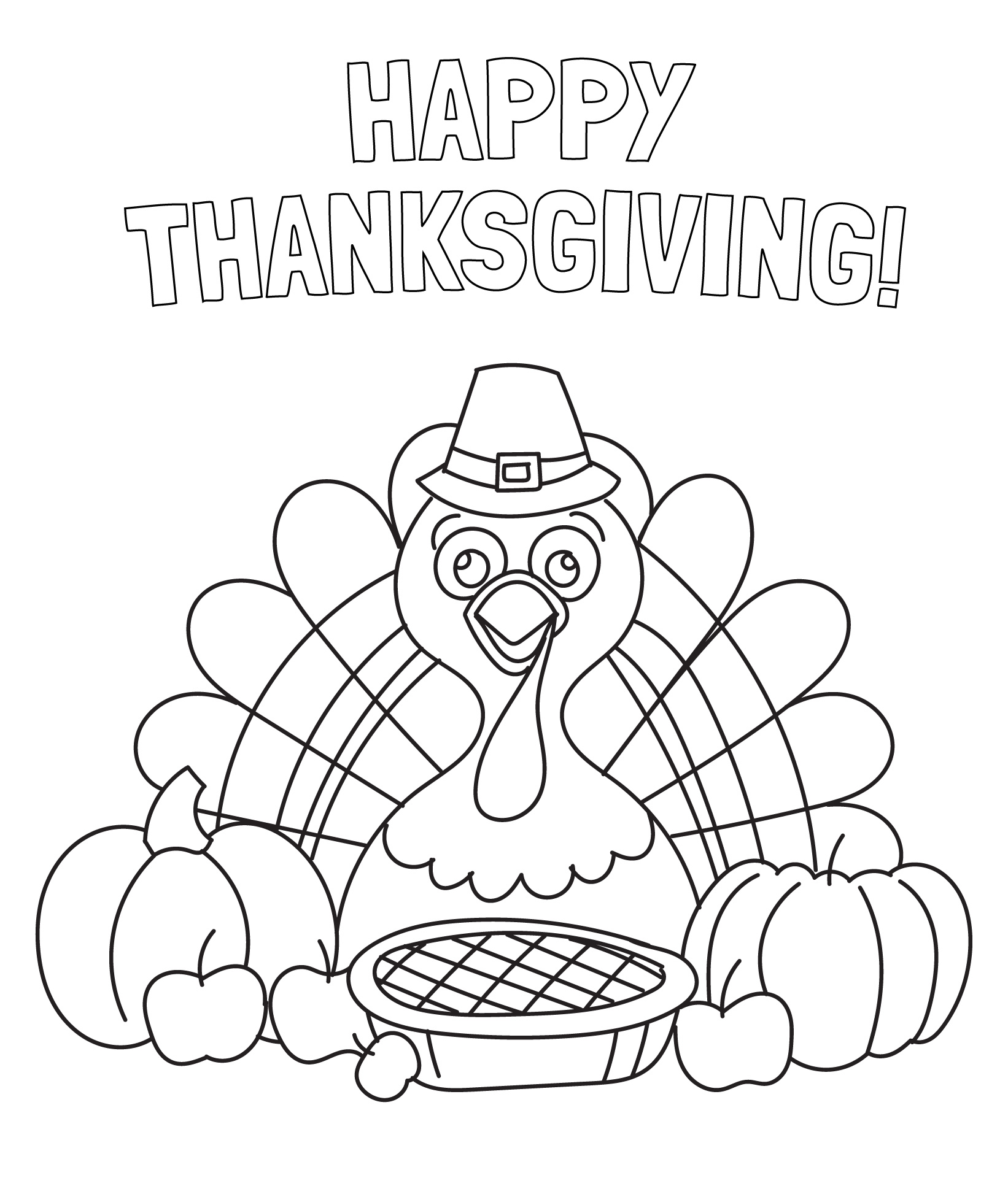 Holiday Turkey Printable Coloring Pages