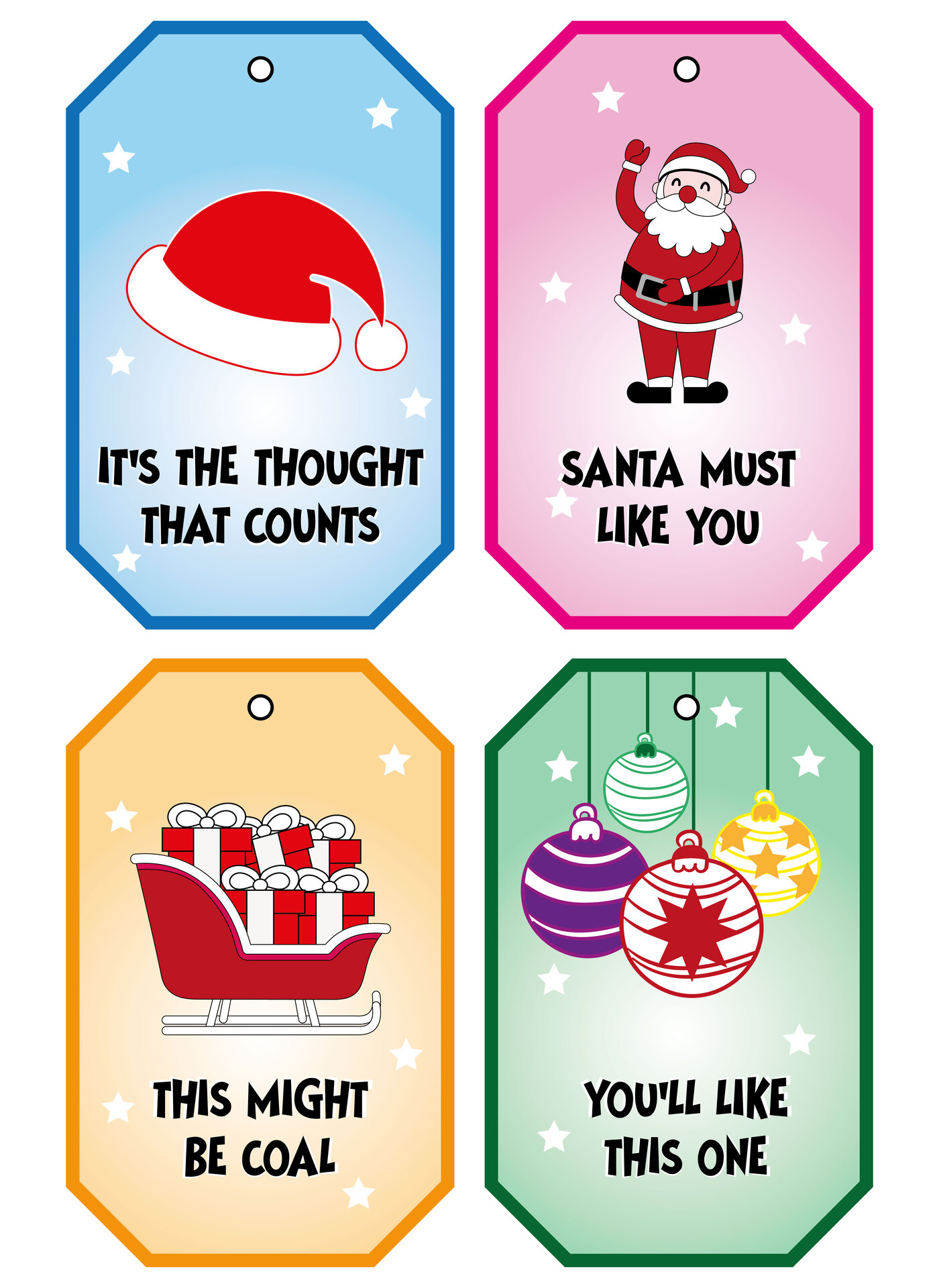 Humorous Christmas Gift Tags Printable