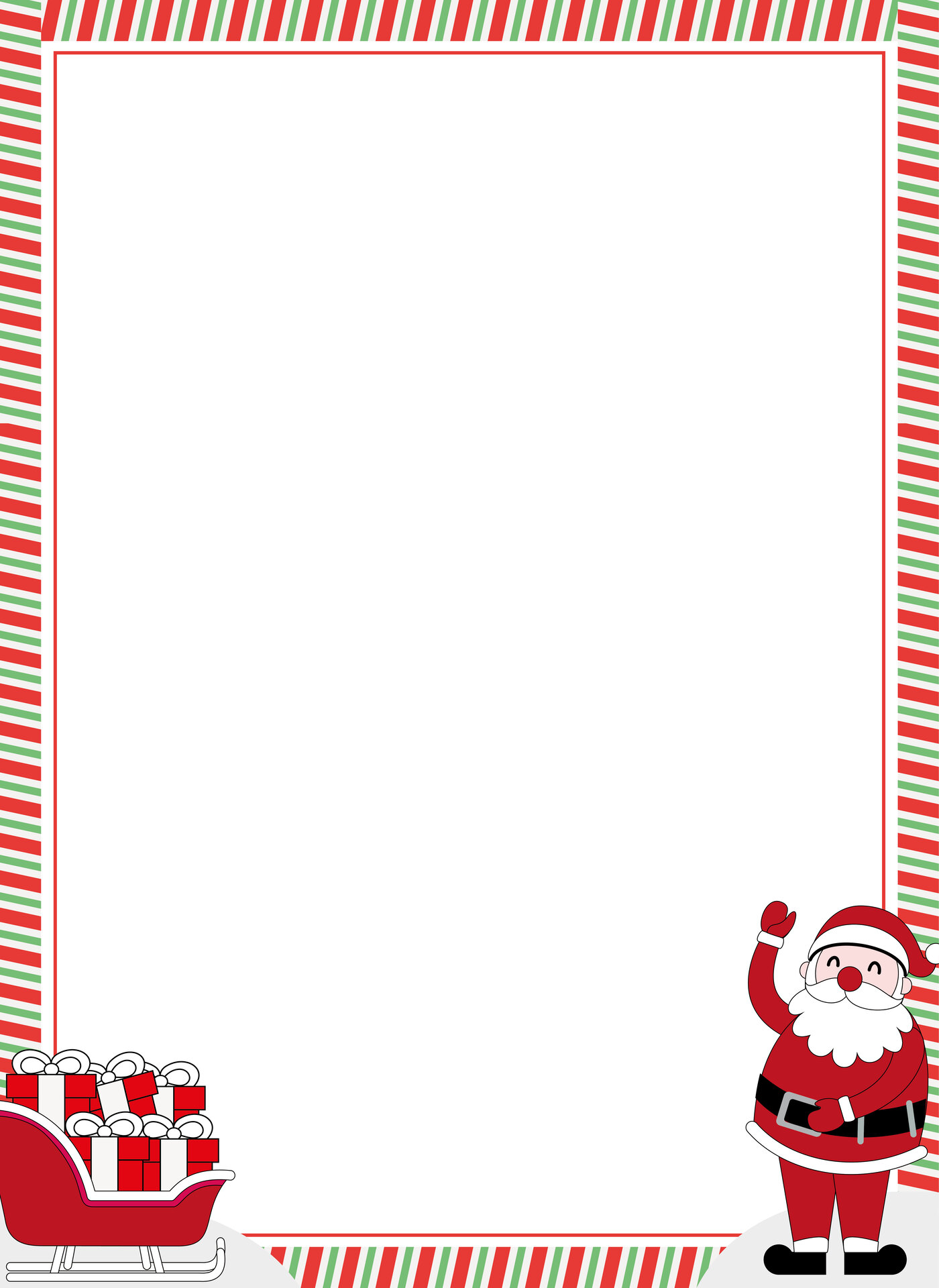 Jolly Santa Lights Border Stationery