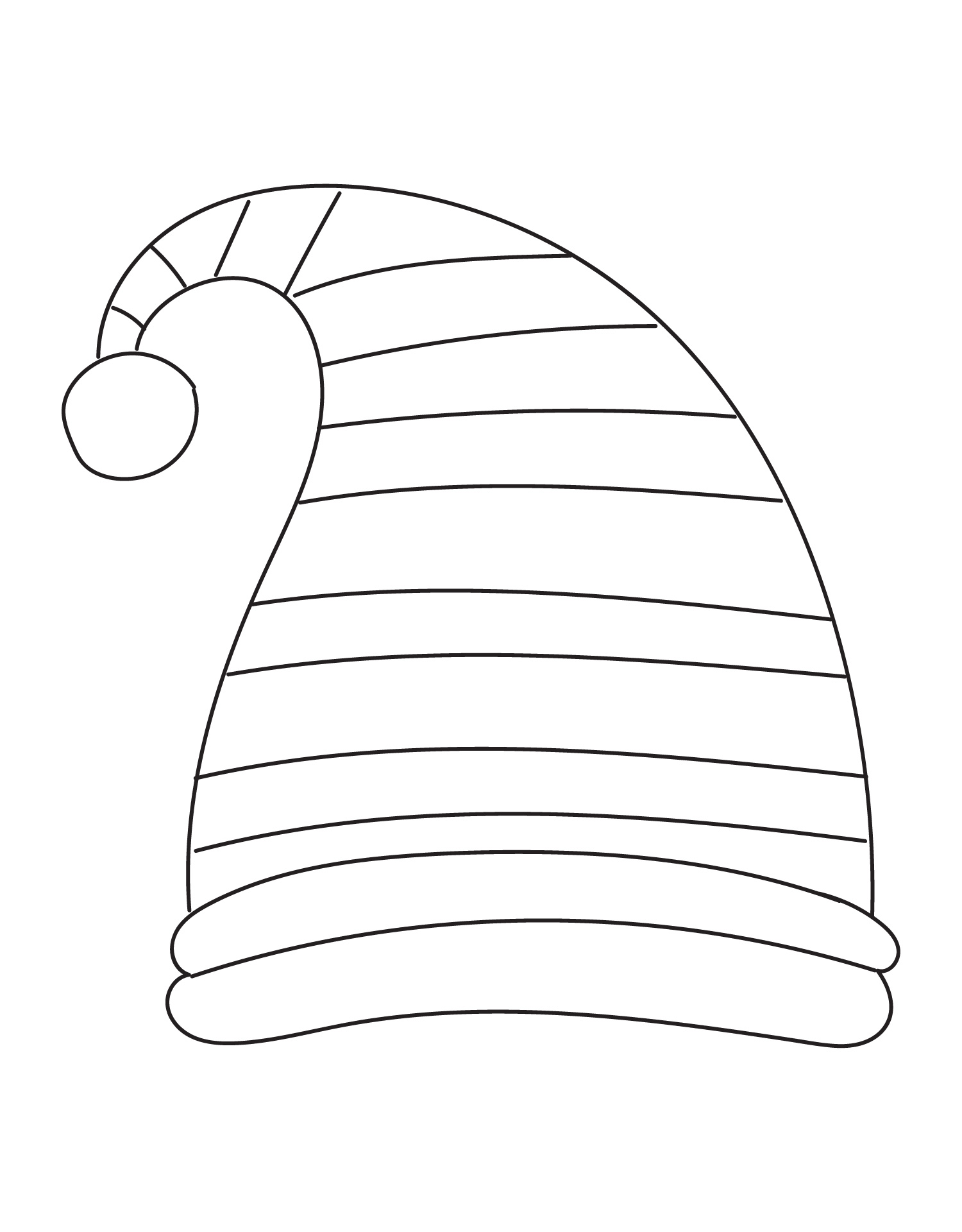 Kids Elf Hat Coloring Pages