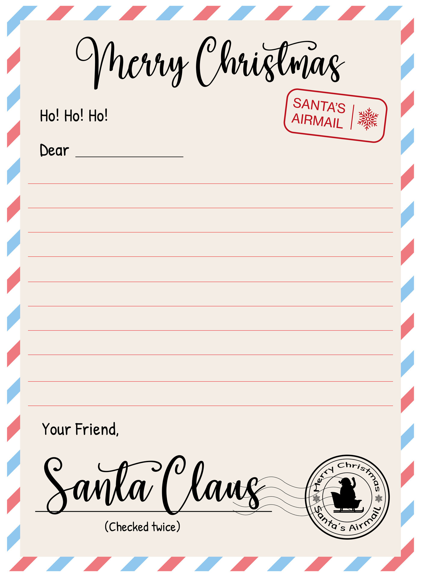 Letter from Santa Free Printable